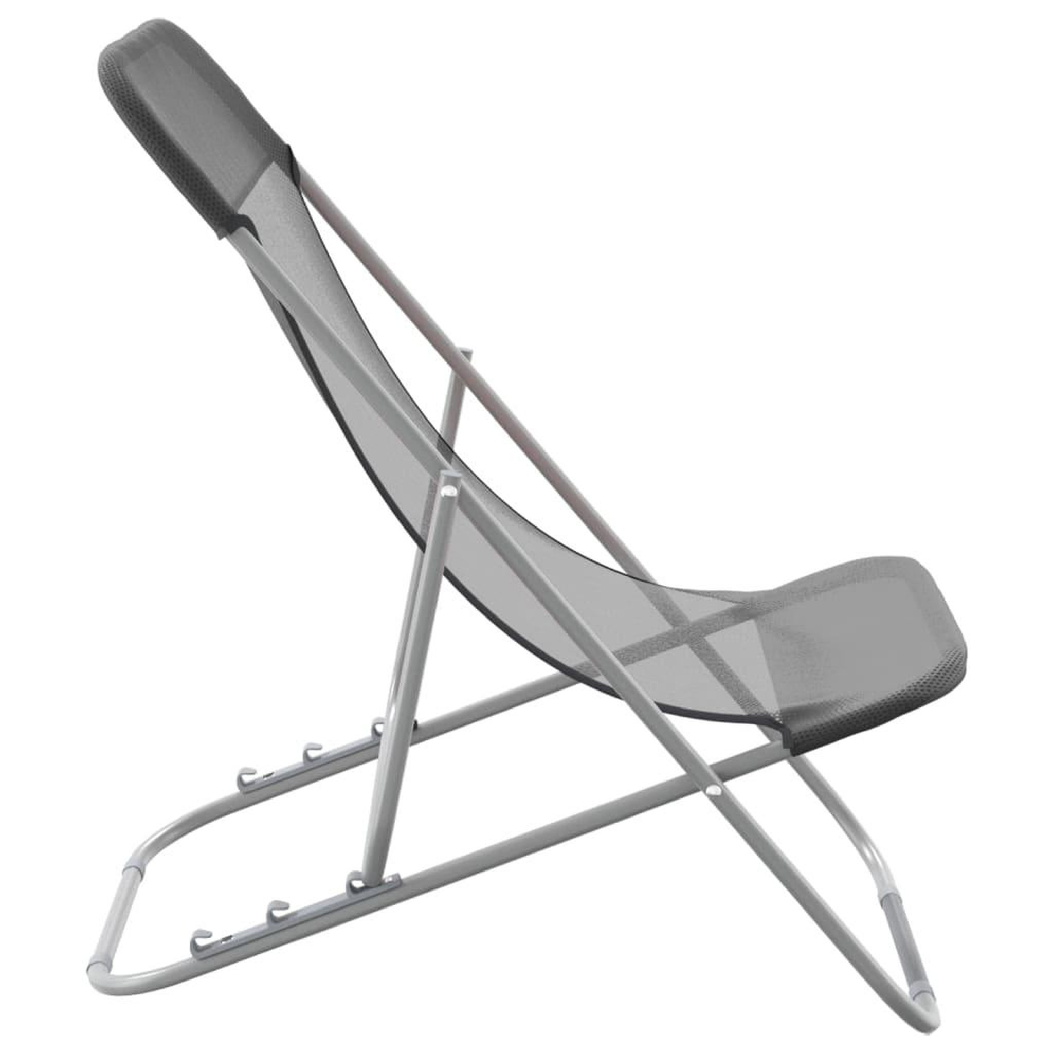 Voir la diapositive 5 : VIDAXL Chaises plage pliantes lot de 2 textilene acier enduit poudre