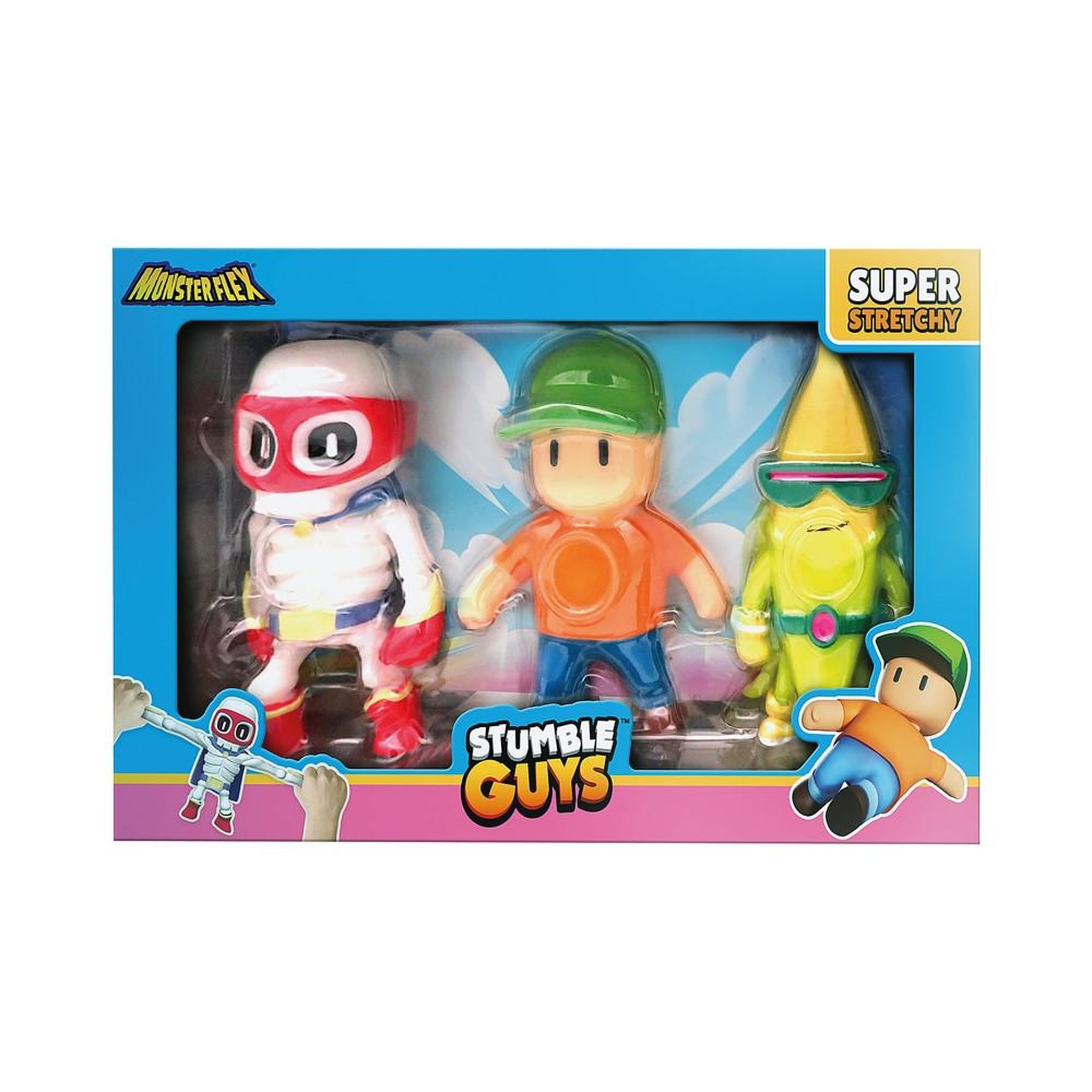SILVERLIT Figurines Monster Flex Stumble Guys 3-pack extensibles 12 cm
