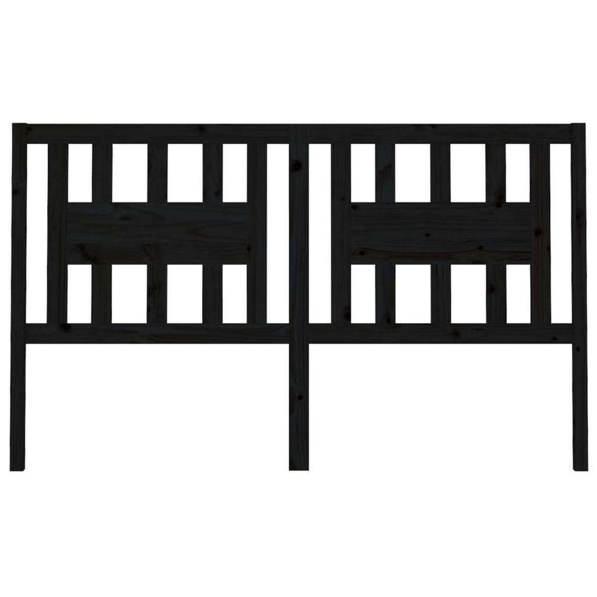 VIDAXL Tete de lit Noir 206x4x100 cm Bois massif de pin