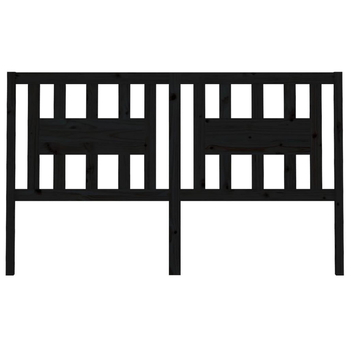 VIDAXL Tete de lit Noir 206x4x100 cm Bois massif de pin