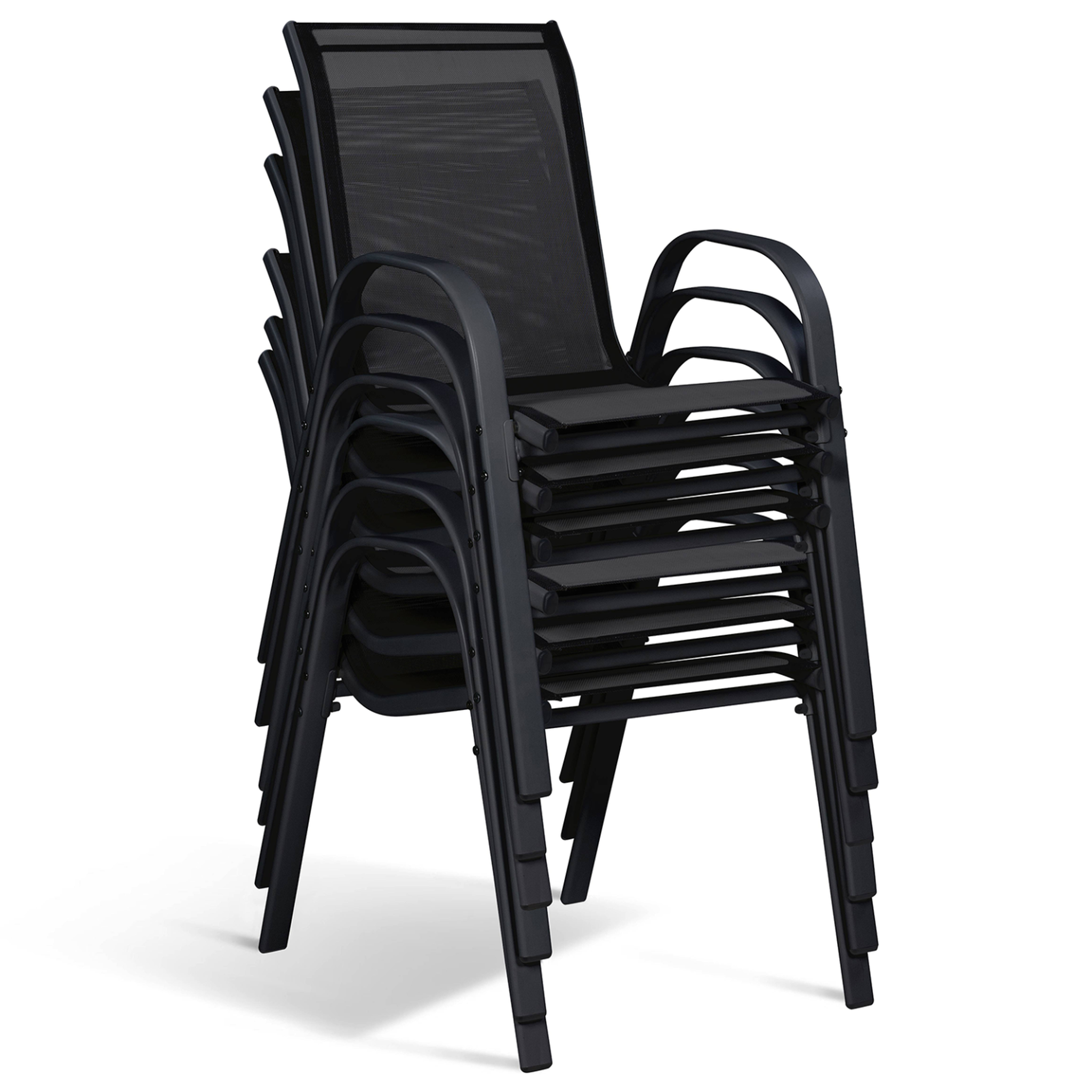 Voir la diapositive 5 : ID MARKET Salon de jardin poly table extensible 90-180 cm et 8 chaises bois et noir