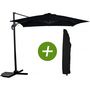 Voir la diapositive 1 : Habitat et Jardin Parasol jardin déporté  Soleil  - Carré - 2.5 x 2.5 m - Noir + Housse de protection