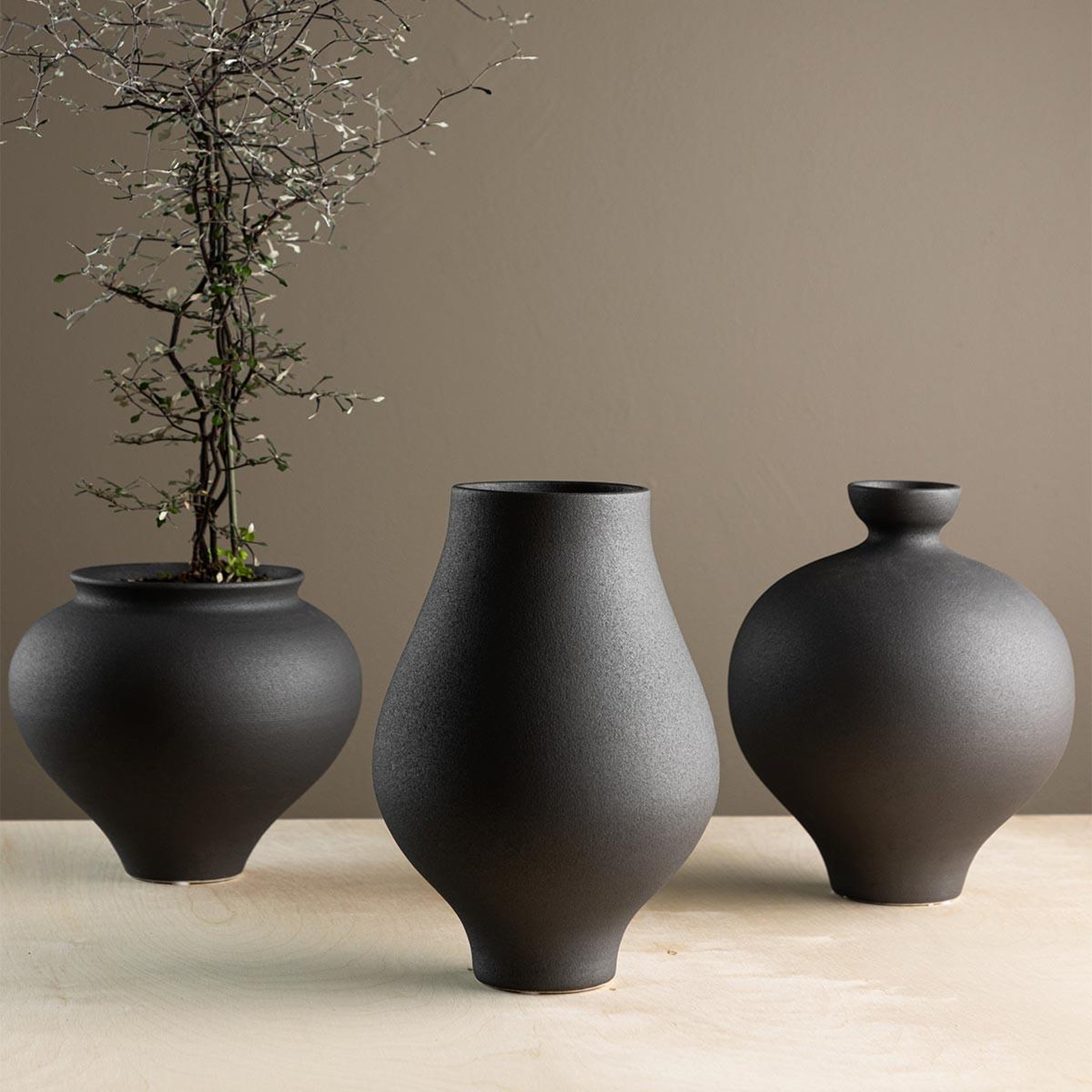 Voir la diapositive 2 : Paris Prix Vase design  rellis  24cm noir