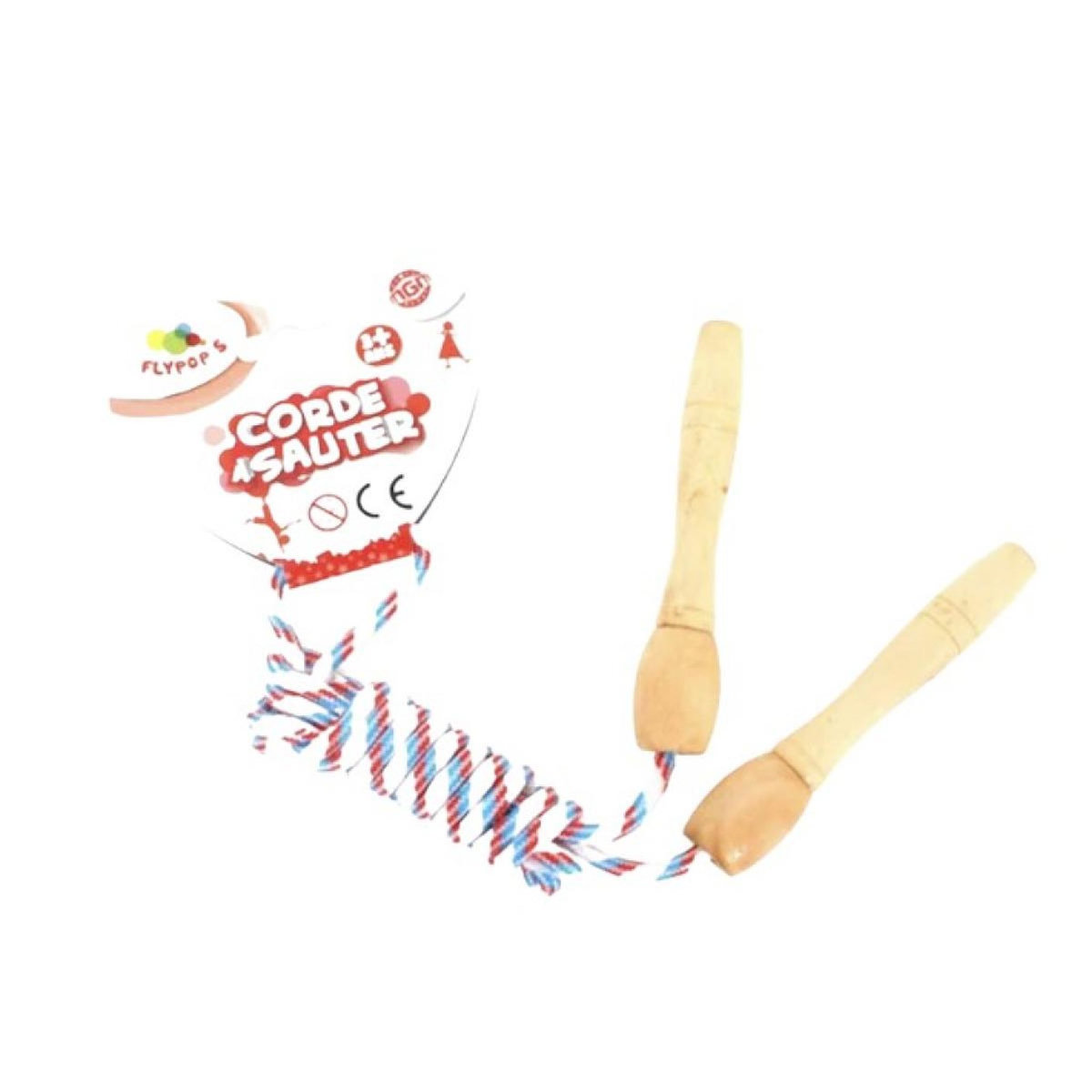 MGM Corde a sauter avec poignée en bois