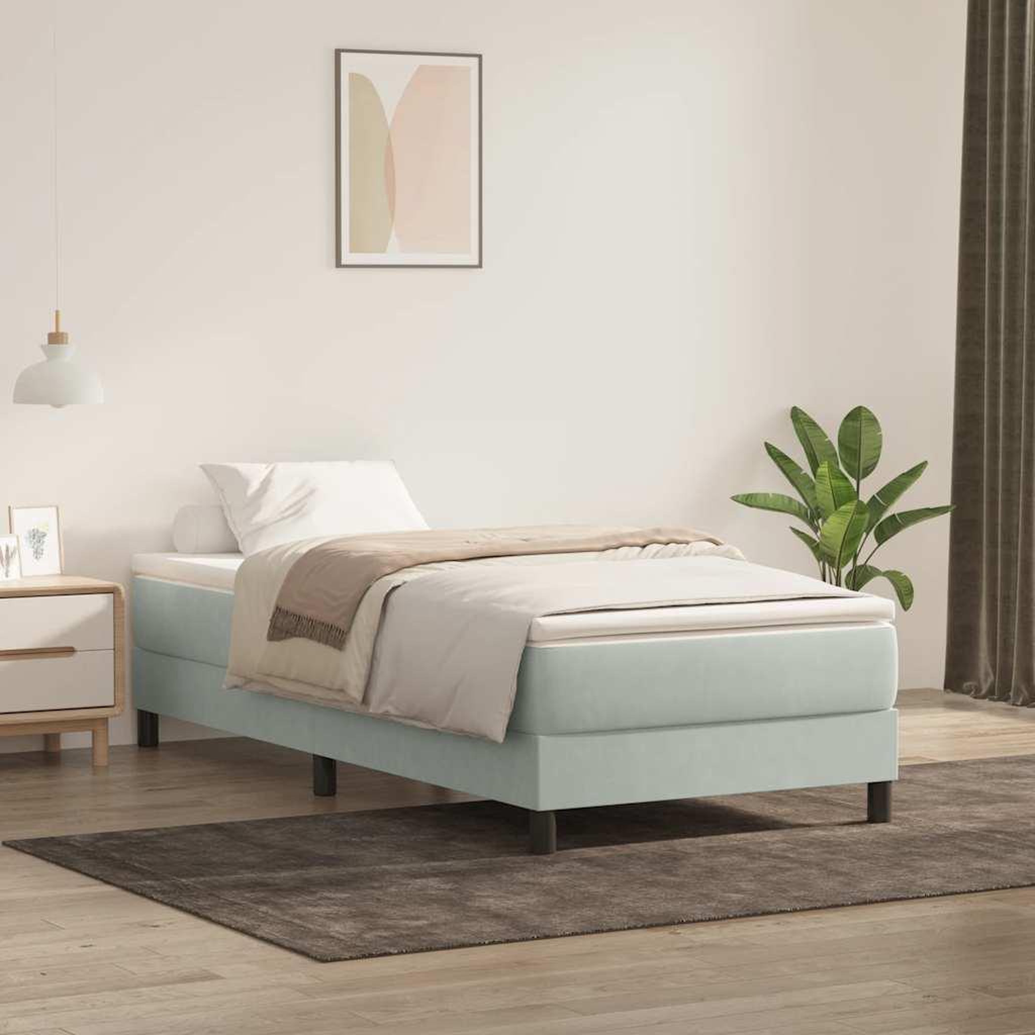 VIDAXL Sommier a lattes de lit sans matelas gris clair 90x220 cm