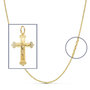Voir la diapositive 2 : L'ATELIER D'AZUR Pendentif  - Médaille Christ sur la Croix Or 18 Carats 750 Jaune - Chaine Offerte