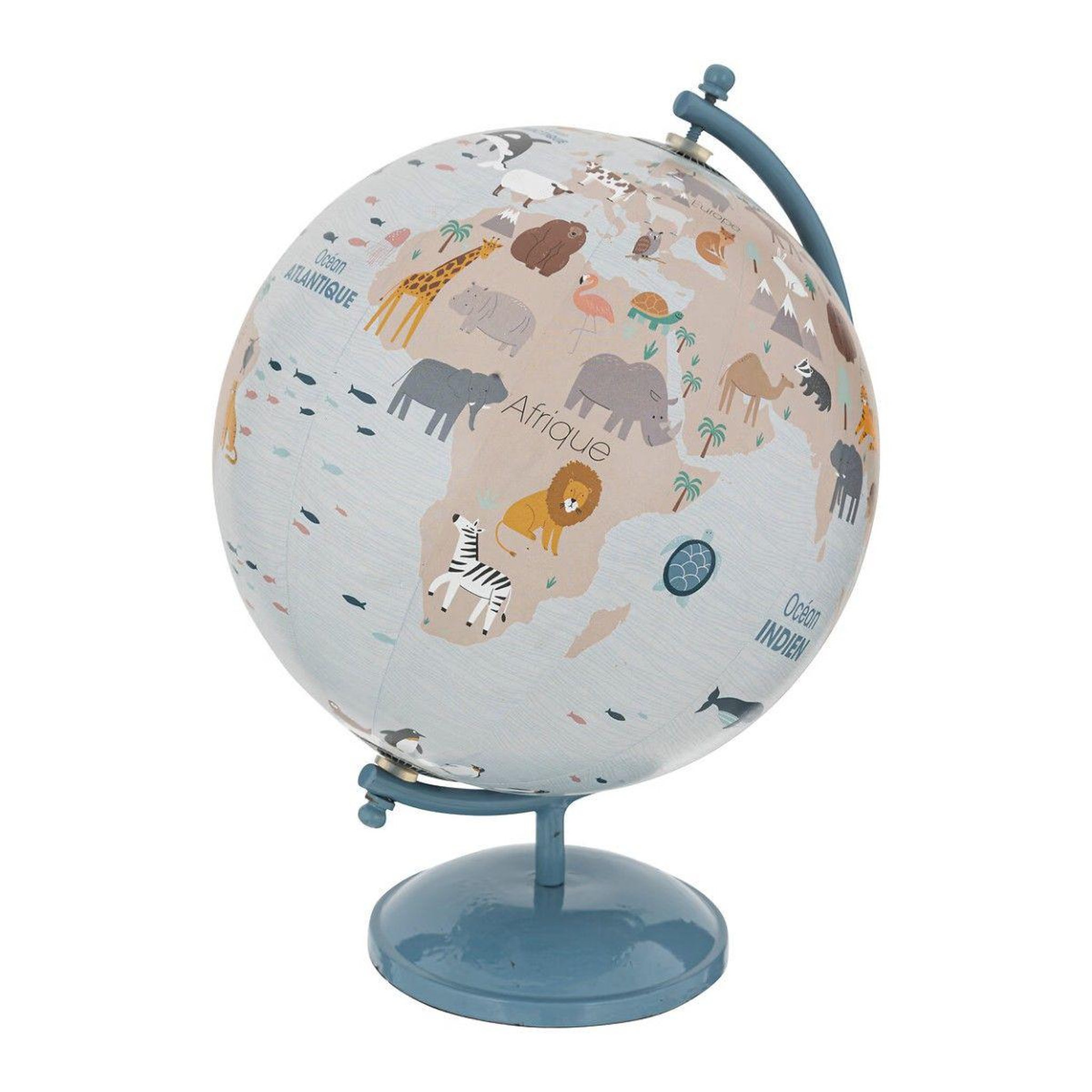 Atmosphera Kids Globe terrestre enfant  animaux  28cm bleu