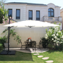 Voir la diapositive 3 : CONCEPT USINE Ensemble parasol écru 3x4m et 4 dalles à lester CESARE
