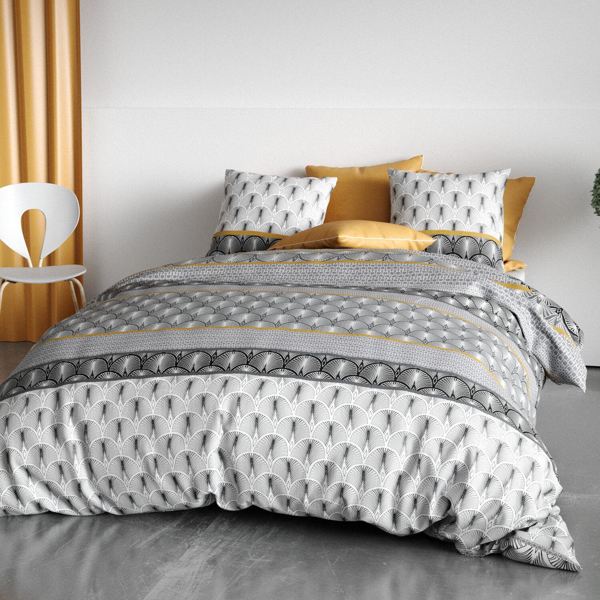 Voir la diapositive 1 : Les Ateliers du Linge Parure housse de couette sakigold