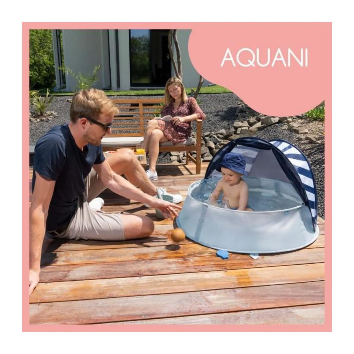 BABYMOOV Babymoov Aquani Mariniere, Aire de jeux anti-UV FPS 50+ 3 en 1