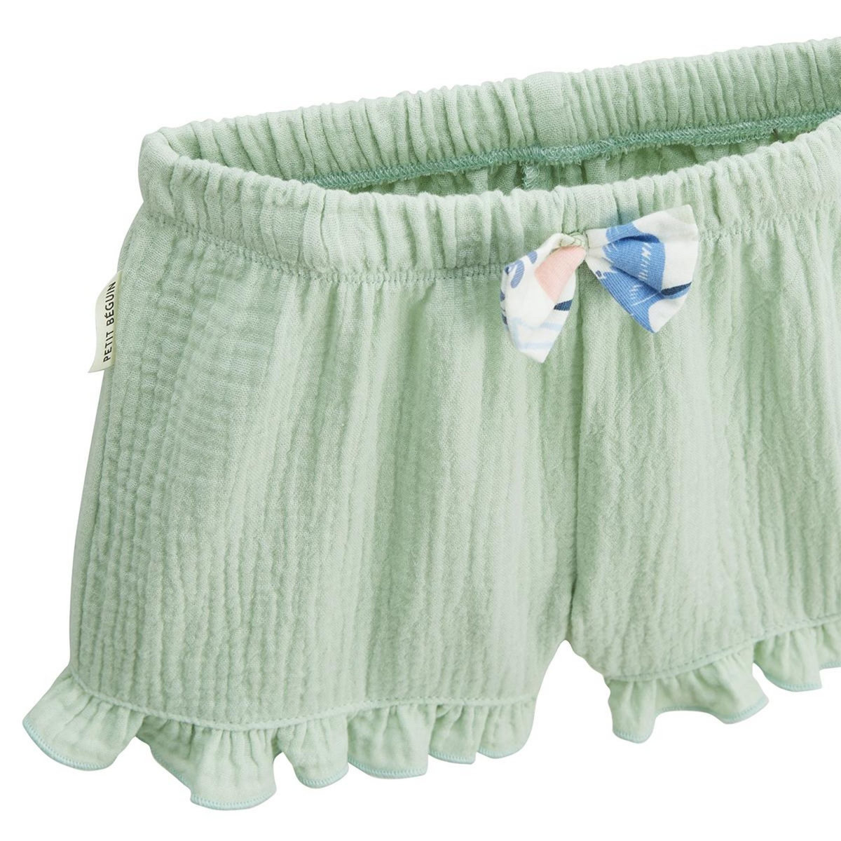 Petit Béguin Ensemble enfant t-shirt et short en gaze de coton Tiana