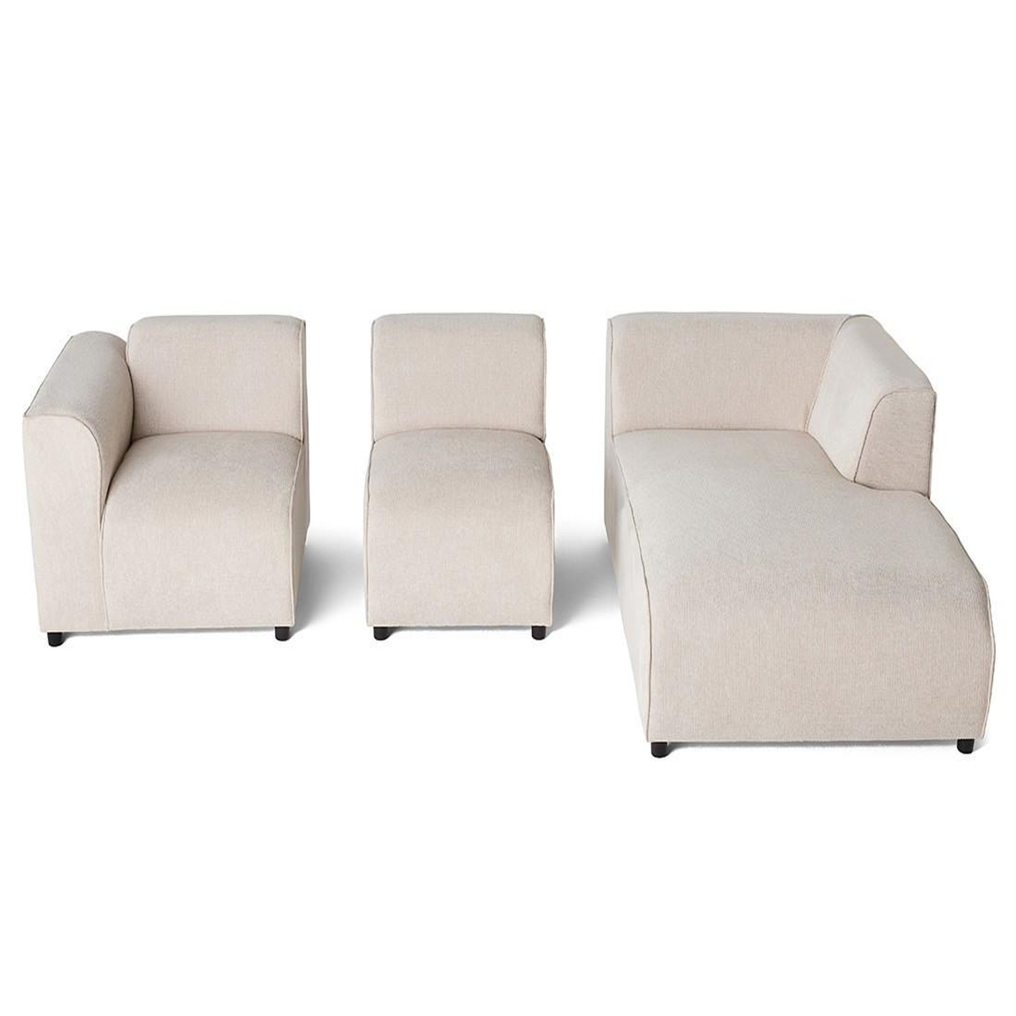 Voir la diapositive 3 : LISA DESIGN Suaro - canapé modulable d'angle droit 4 places en tissu texturé