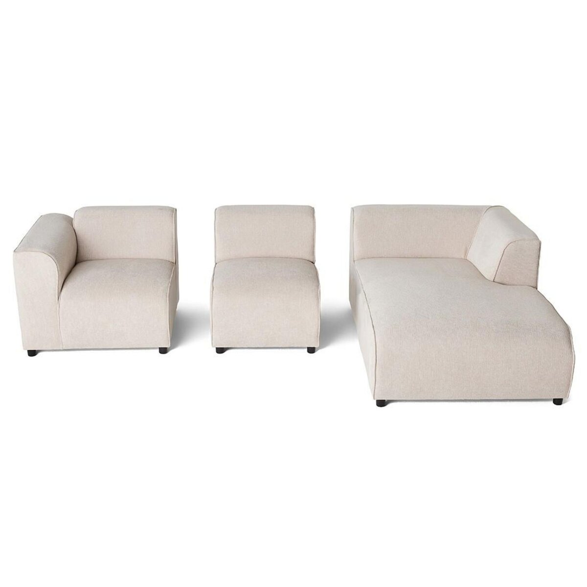 LISA DESIGN Suaro - canapé modulable d'angle droit 4 places en tissu texturé