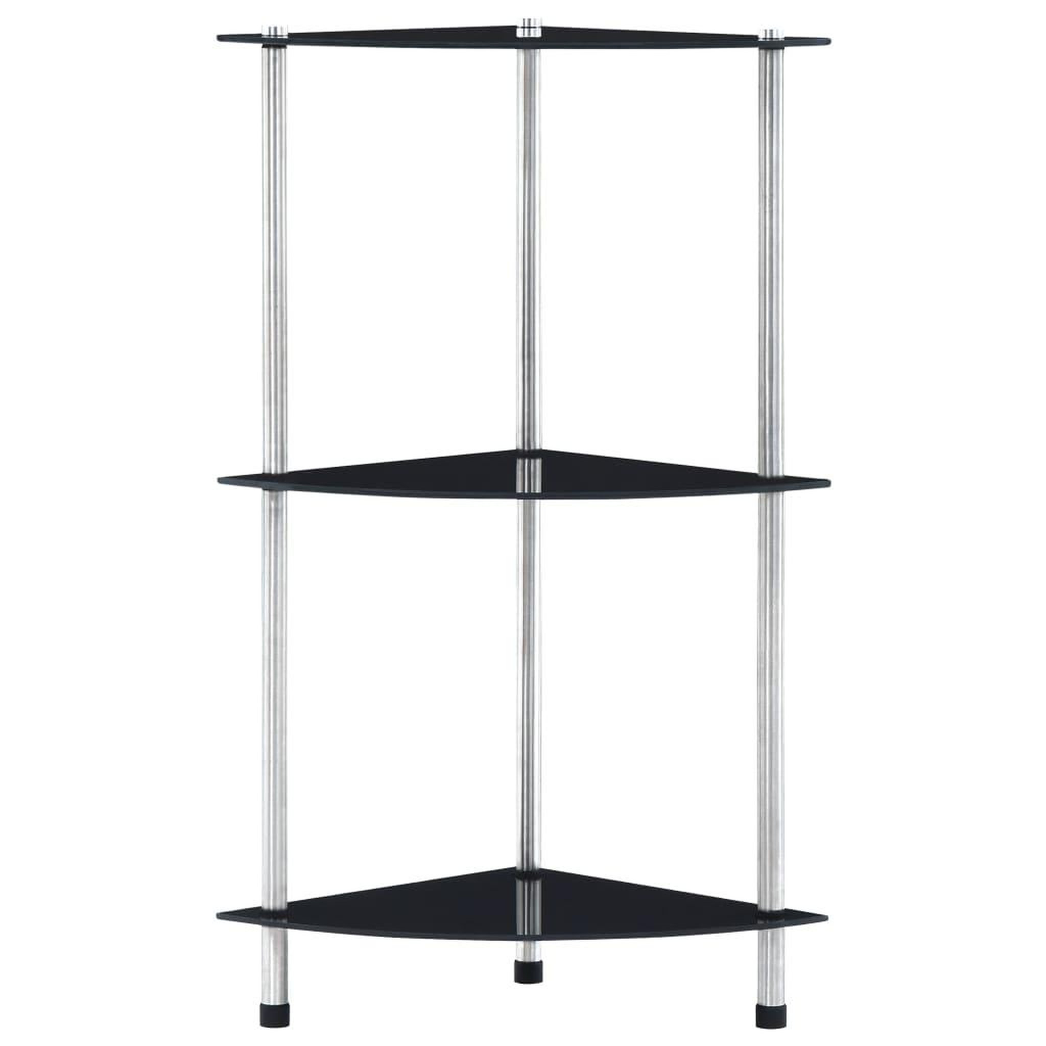 Voir la diapositive 2 : VIDAXL Etagere 3 niveaux Noir 30x30x67 cm Verre trempe