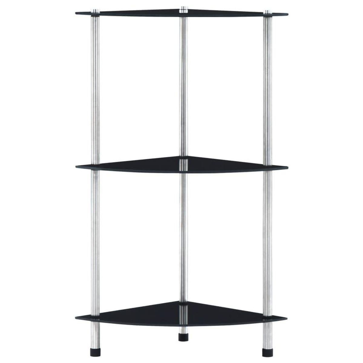VIDAXL Etagere 3 niveaux Noir 30x30x67 cm Verre trempe