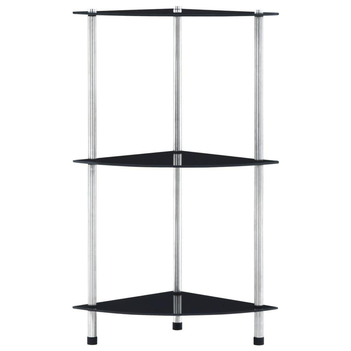VIDAXL Etagere 3 niveaux Noir 30x30x67 cm Verre trempe