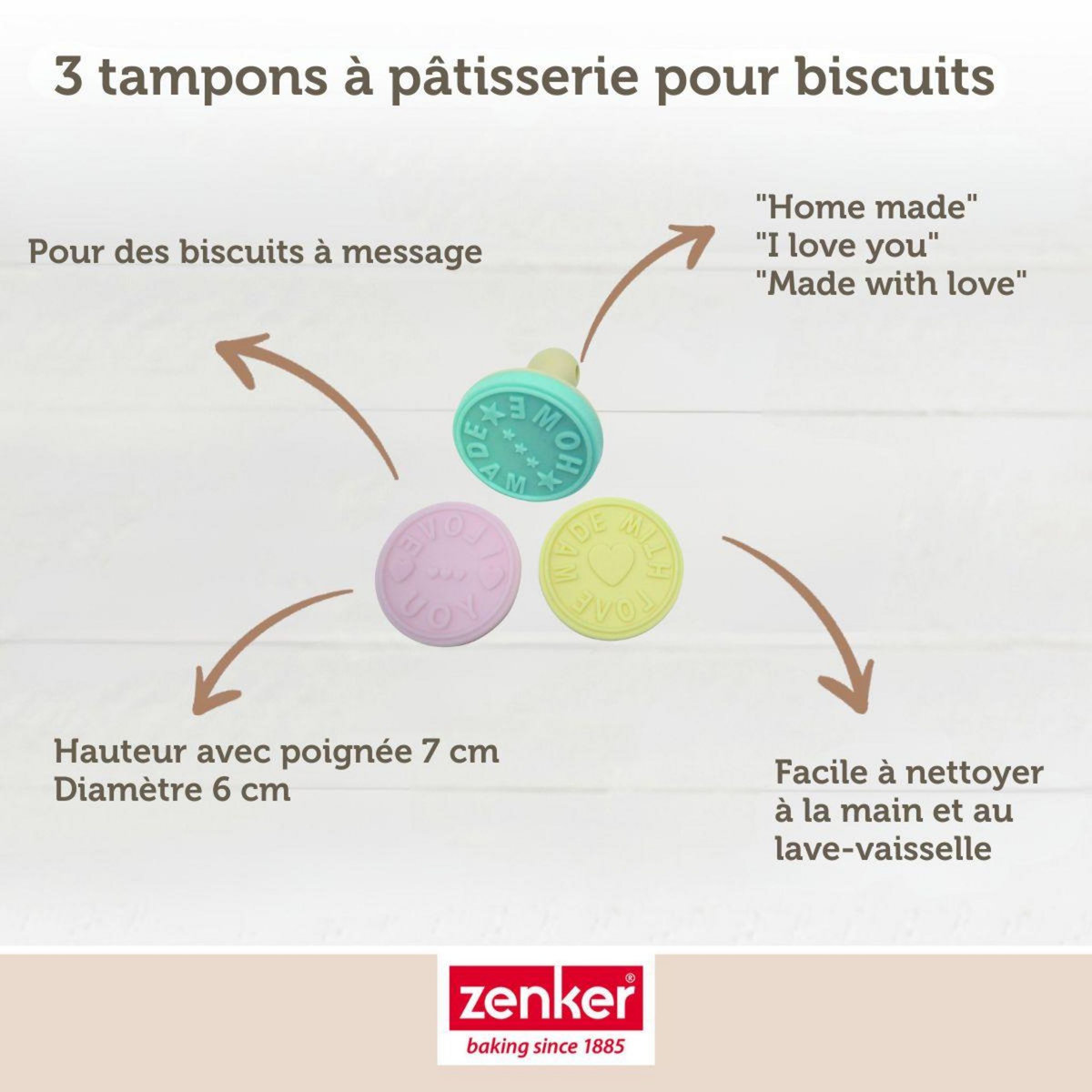 ZENKER Ensemble de tampon pour biscuits Zenker Smart Pastry
