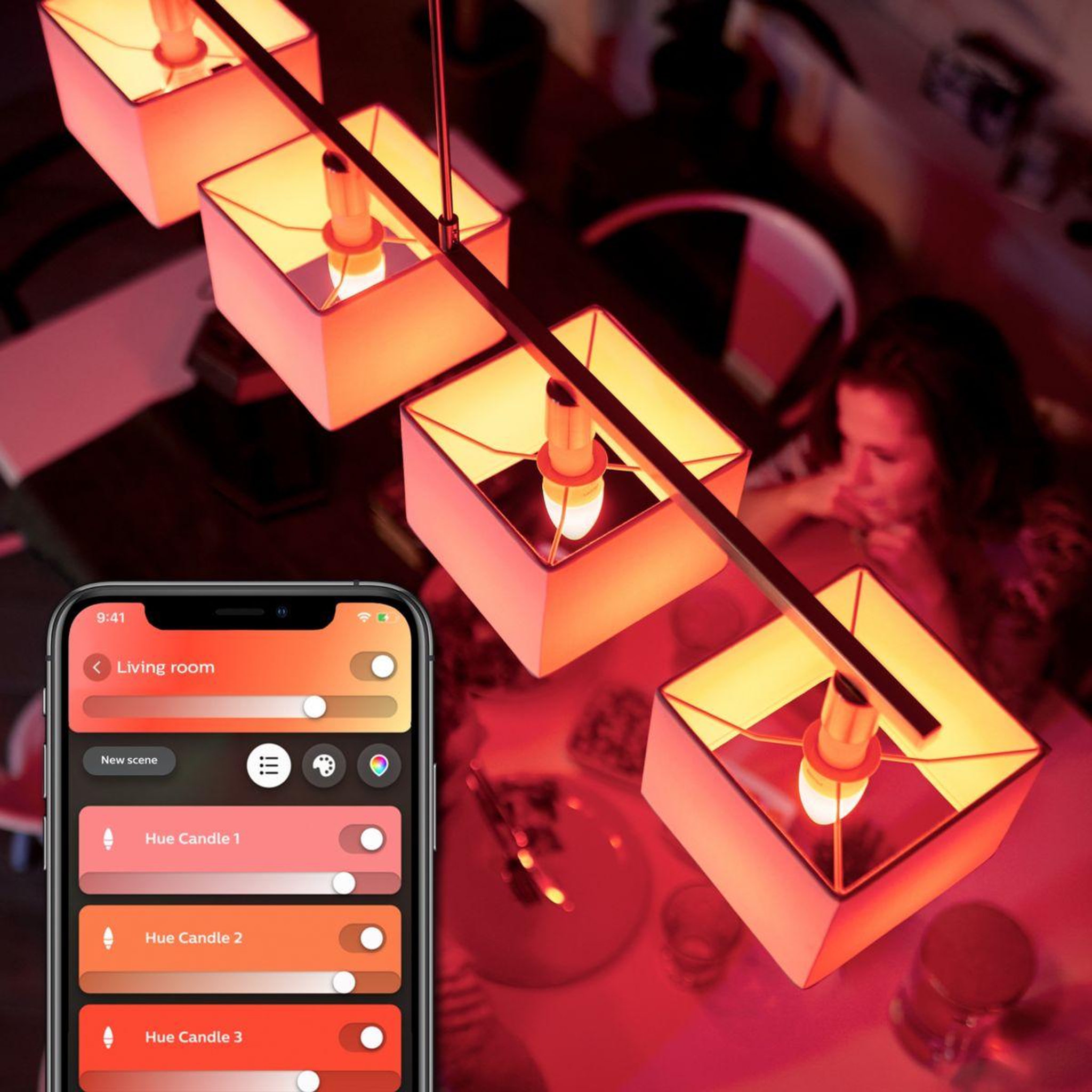 Voir la diapositive 2 : PHILIPS HUE Ampoule led connectée e14 white&color ambiance flamme