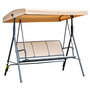 Voir la diapositive 1 : OUTSUNNY Balancelle de jardin 3 places grand confort toit inclinaison réglable assise et dossier ergonomique acier époxy textilène beige