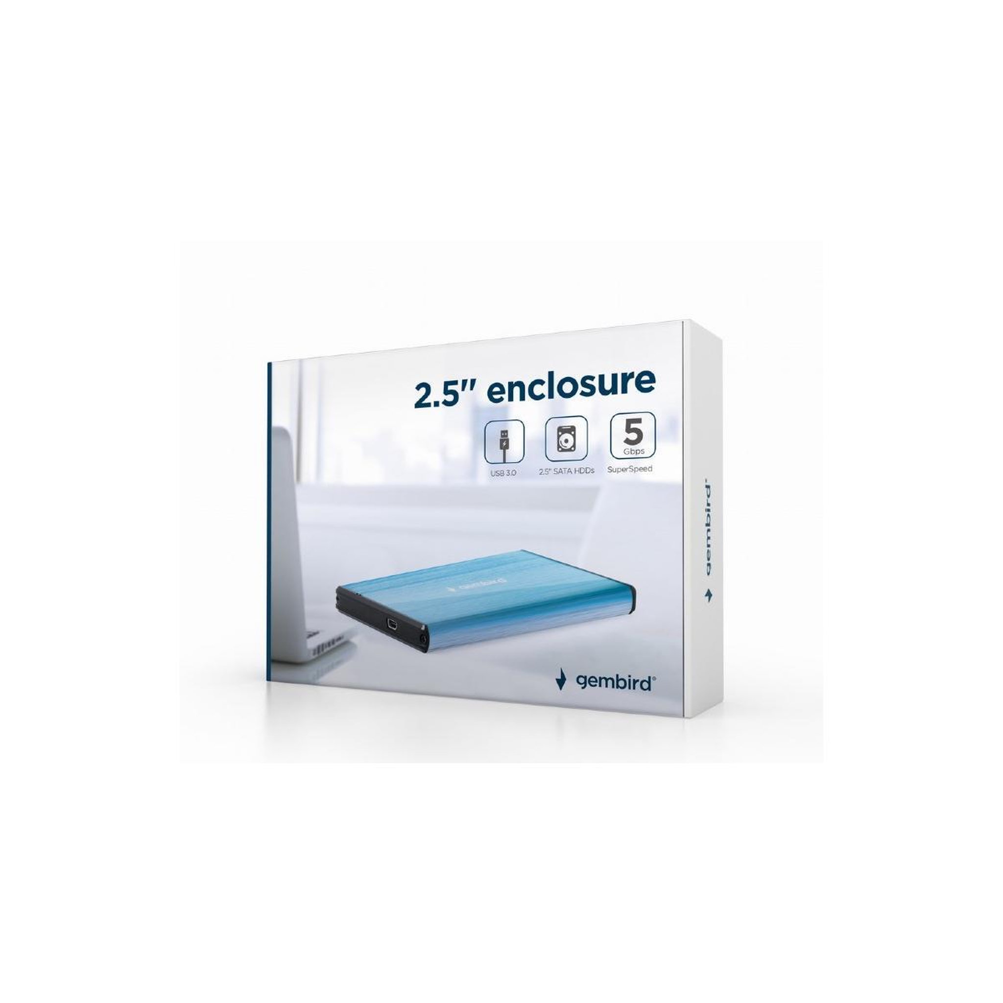 Voir la diapositive 3 : GEMBIRD Gembird EE2-U3S-3-B Boîtier de disques de stockage Boîtier HDD Bleu 2.5