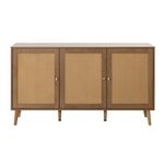 BEST MOBILIER Goto - buffet bas - effet bois et cannage - 140 cm. Coloris disponibles : Marron