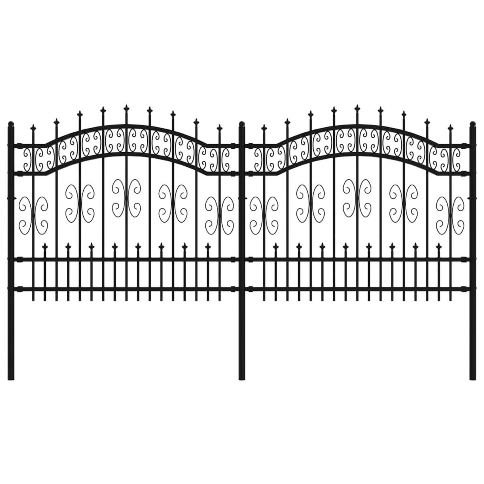 Voir la diapositive 2 : VIDAXL Cloture de jardin avec sommet de lance Noir 140 cm