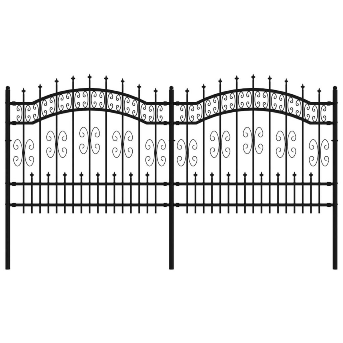 VIDAXL Cloture de jardin avec sommet de lance Noir 140 cm