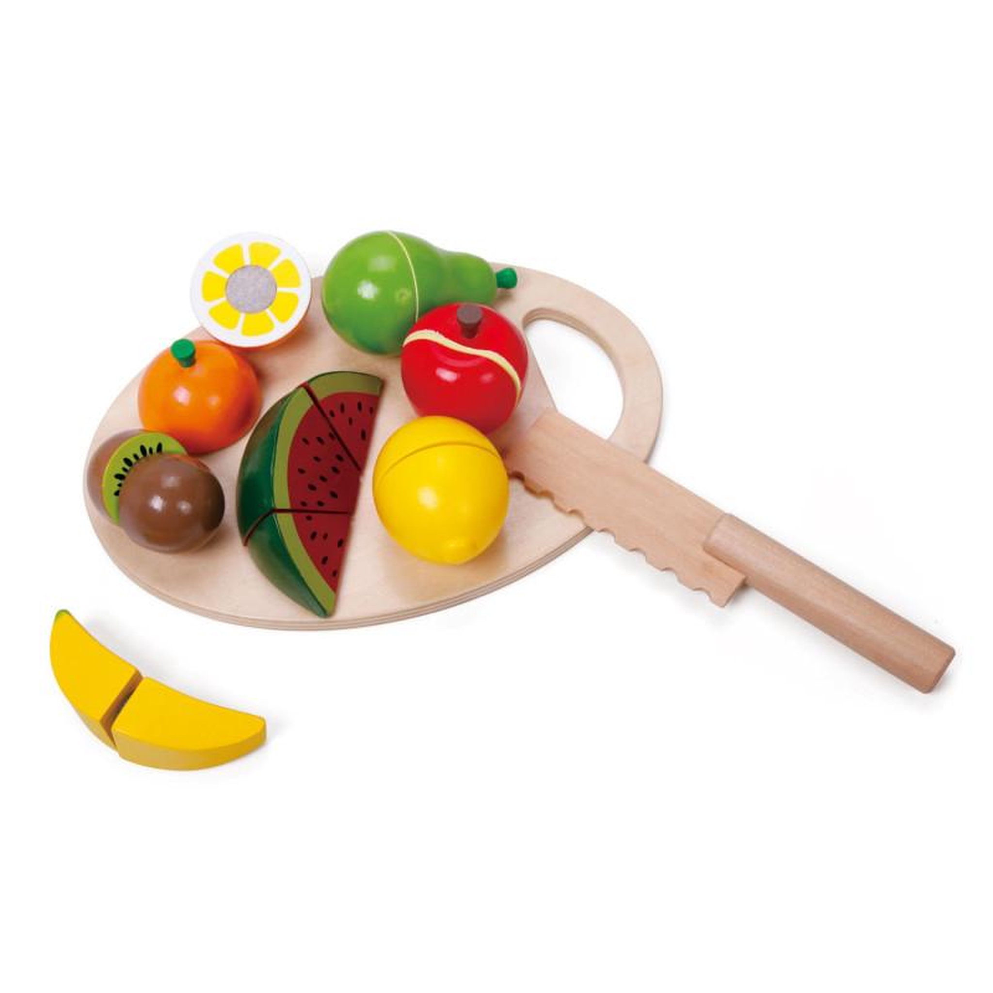 CLASSIC WORLD Classic World Wooden Sliced Fruit with Cutting Board, 17 pcs.