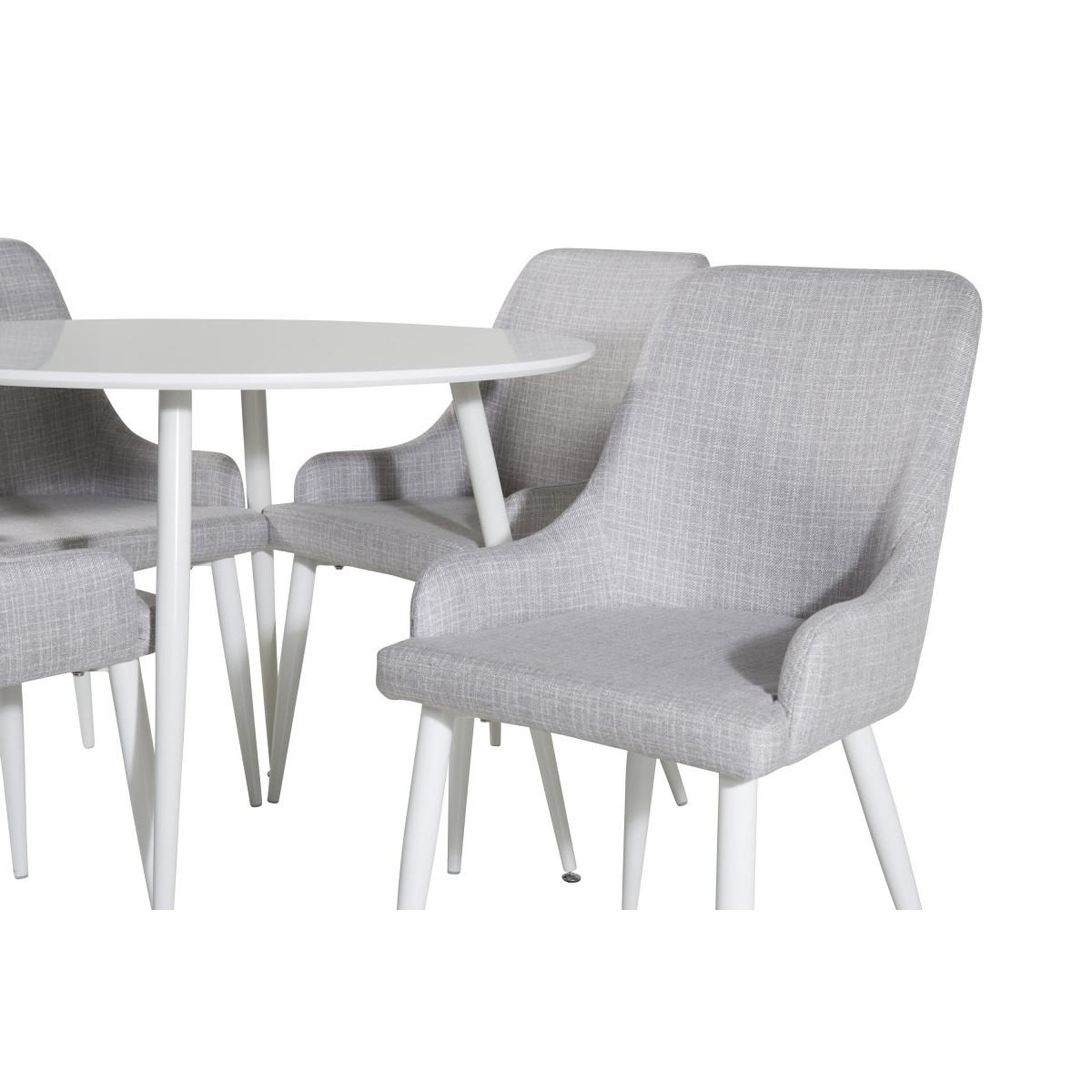 Voir la diapositive 2 : Paris Prix Ensemble table à manger & 4 chaises  plaza  100cm blanc & gris