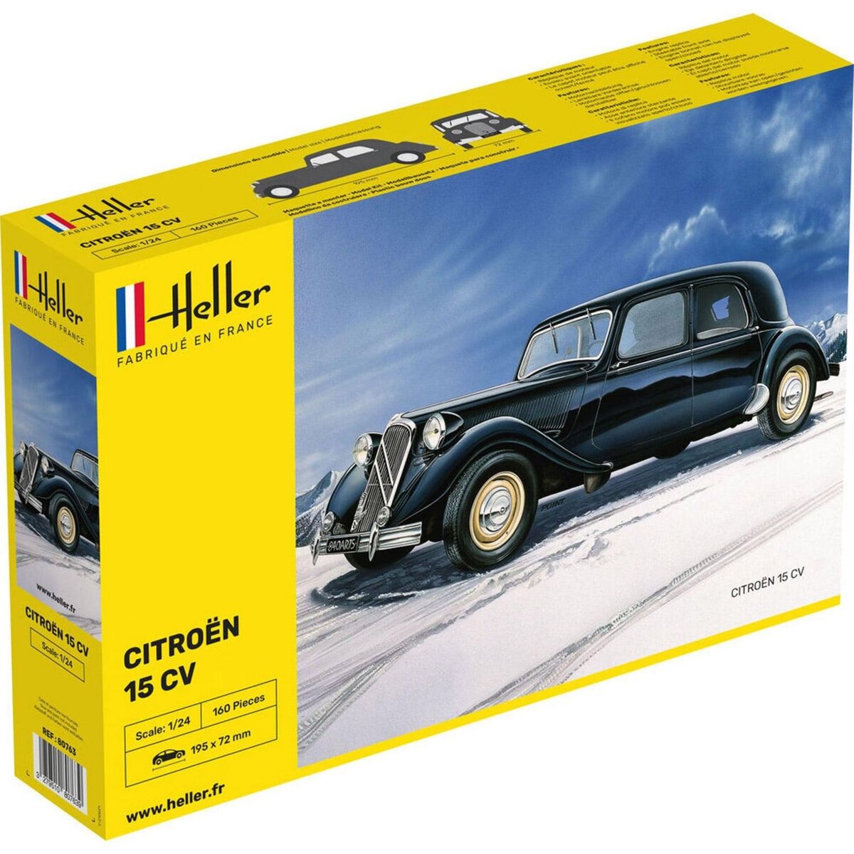 Heller Maquette voiture : Citroën 15 CV noire