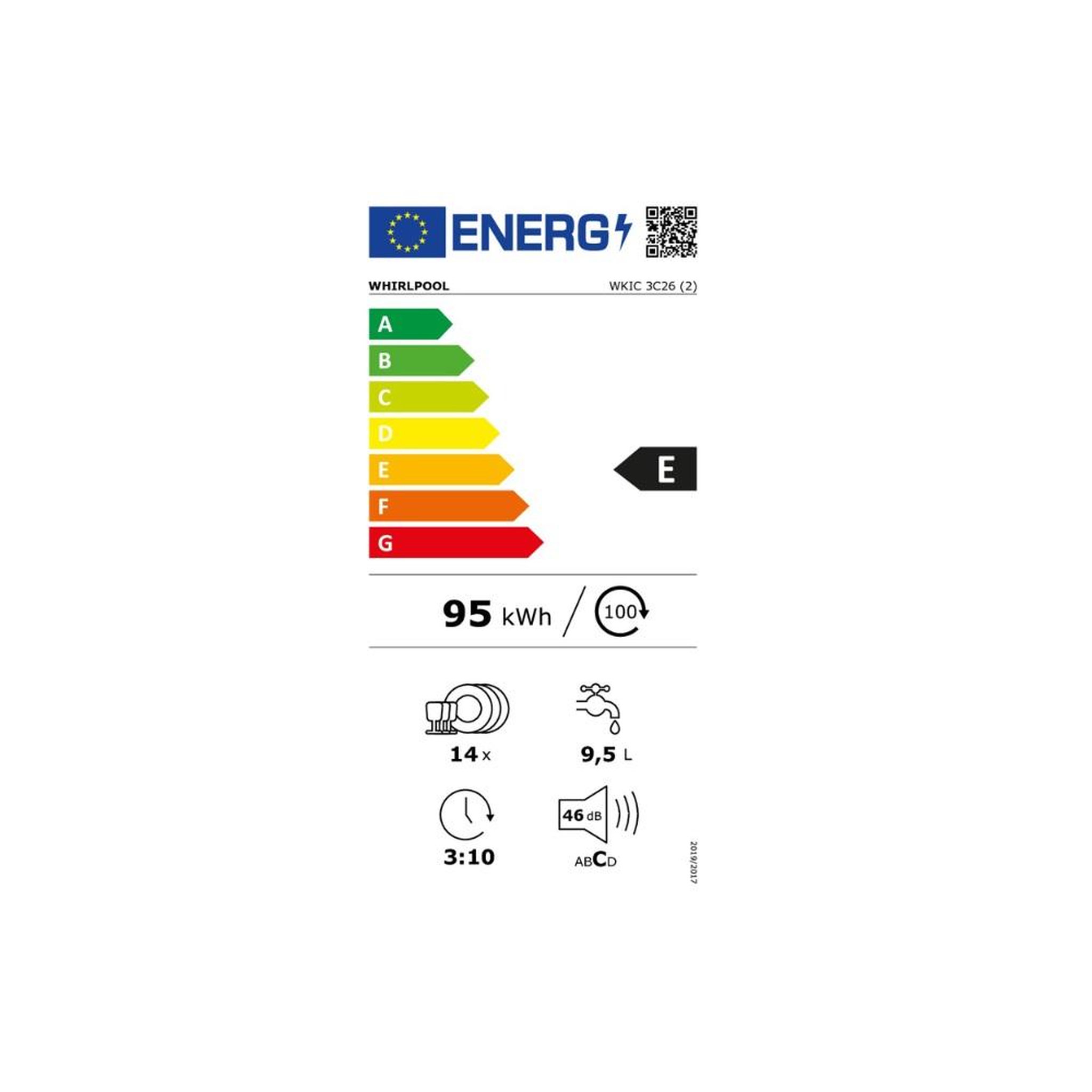 Voir la diapositive 2 : Whirlpool Lave-vaisselle 60cm 14 couverts 46db tout intégrable - WKIC3C26