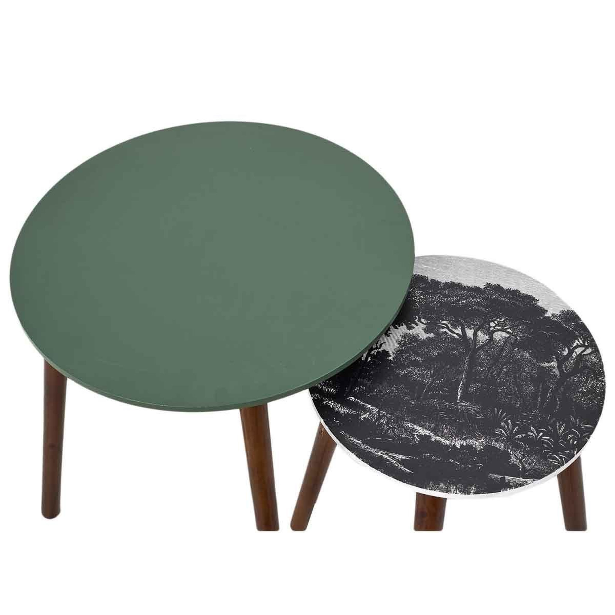 Voir la diapositive 3 : The Home Deco Factory Lot de 2 tables gigognes  admira  48cm vert & noir