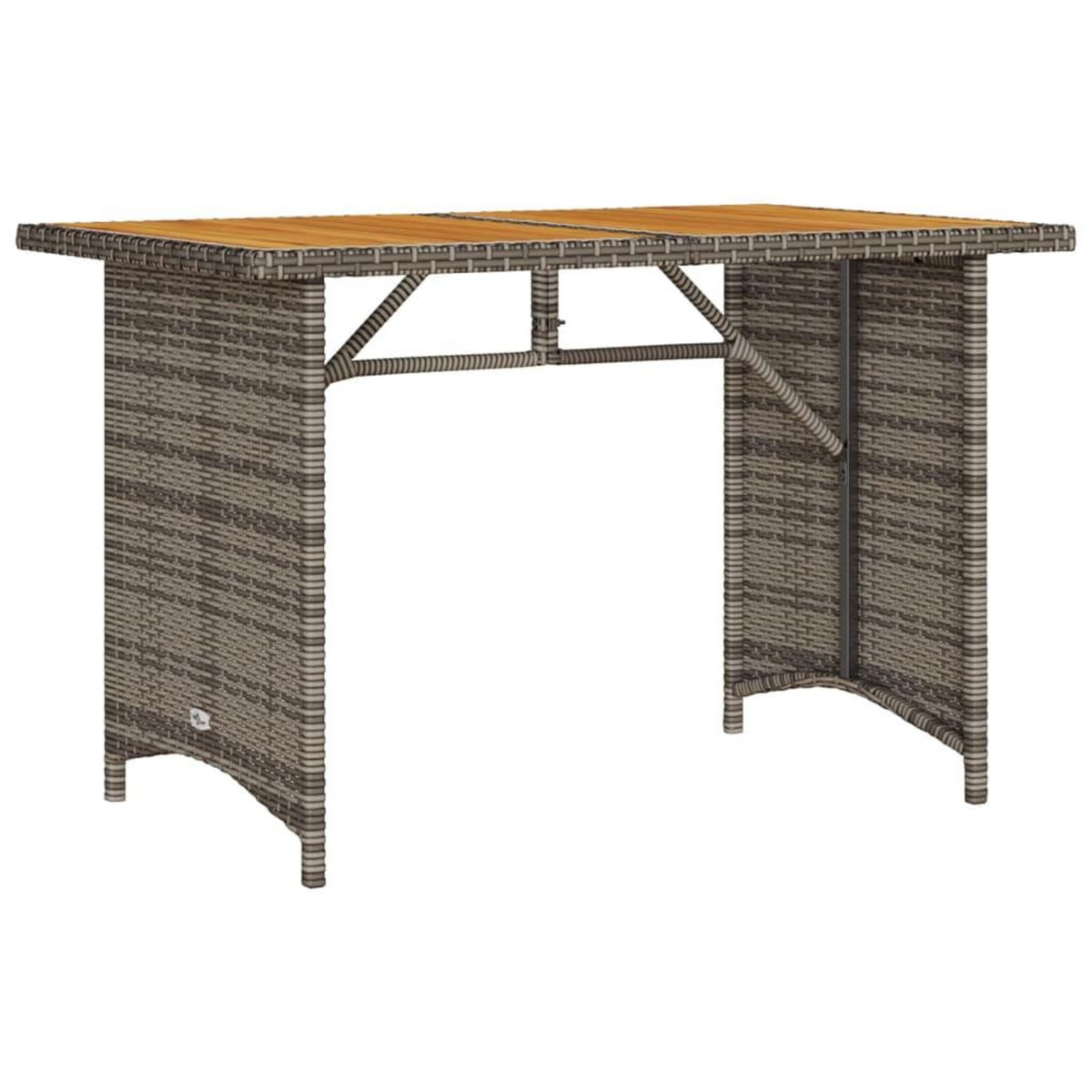 VIDAXL Table de jardin avec dessus en bois gris 110x68x70 cm rotin