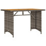 Voir la diapositive 2 : VIDAXL Table de jardin avec dessus en bois gris 110x68x70 cm rotin