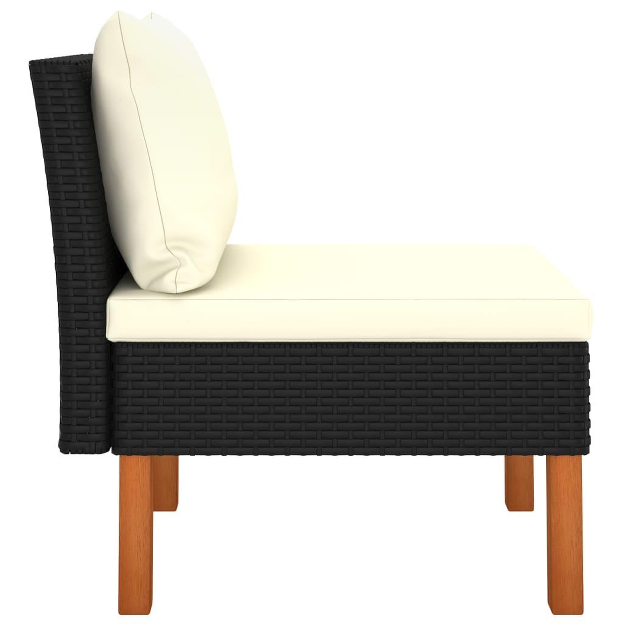 Voir la diapositive 3 : VIDAXL Canape central Resine tressee et bois d'eucalyptus massif