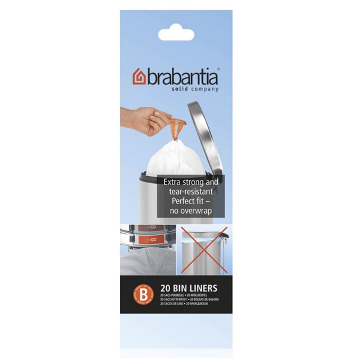 BRABANTIA Sacs poubelle plastique - 30 L - Blanc - Rouleau de 20