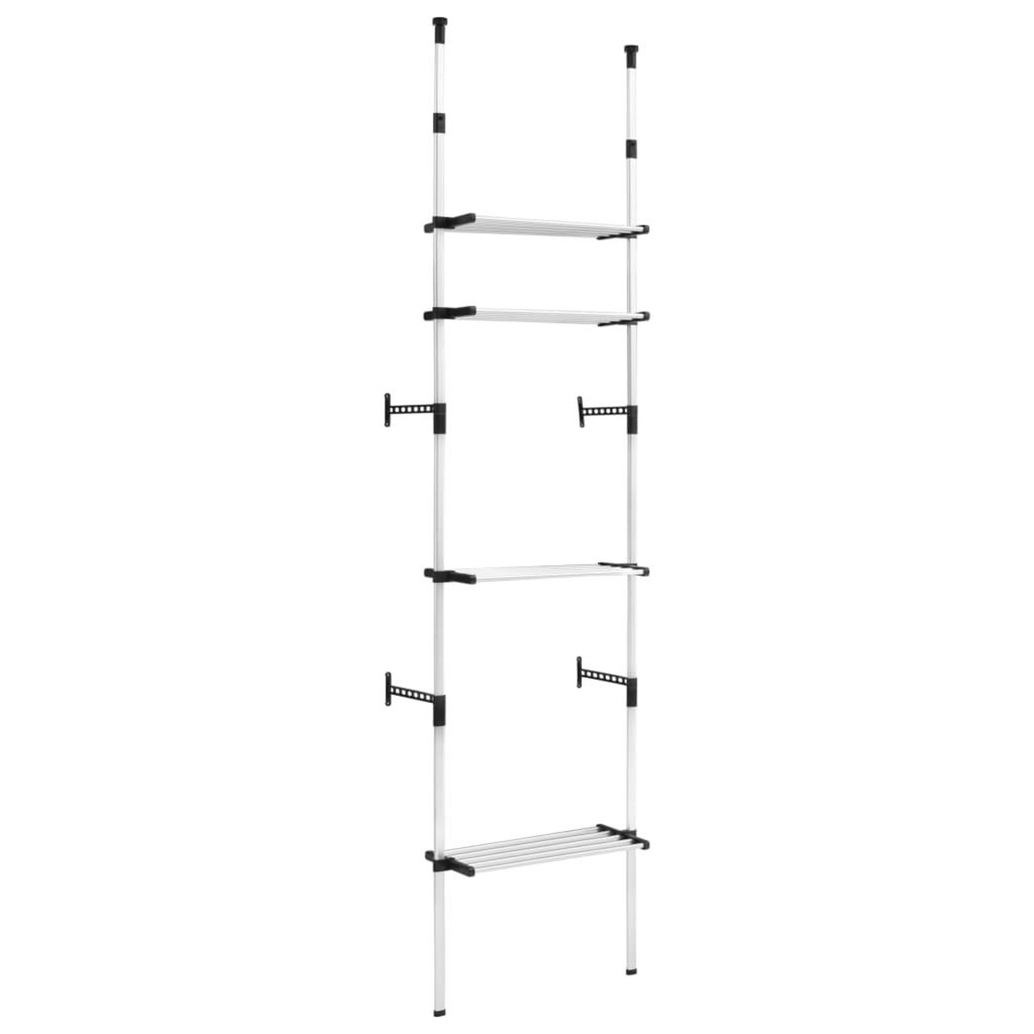 Voir la diapositive 2 : VIDAXL Systeme de garde-robe telescopique avec etageres aluminium