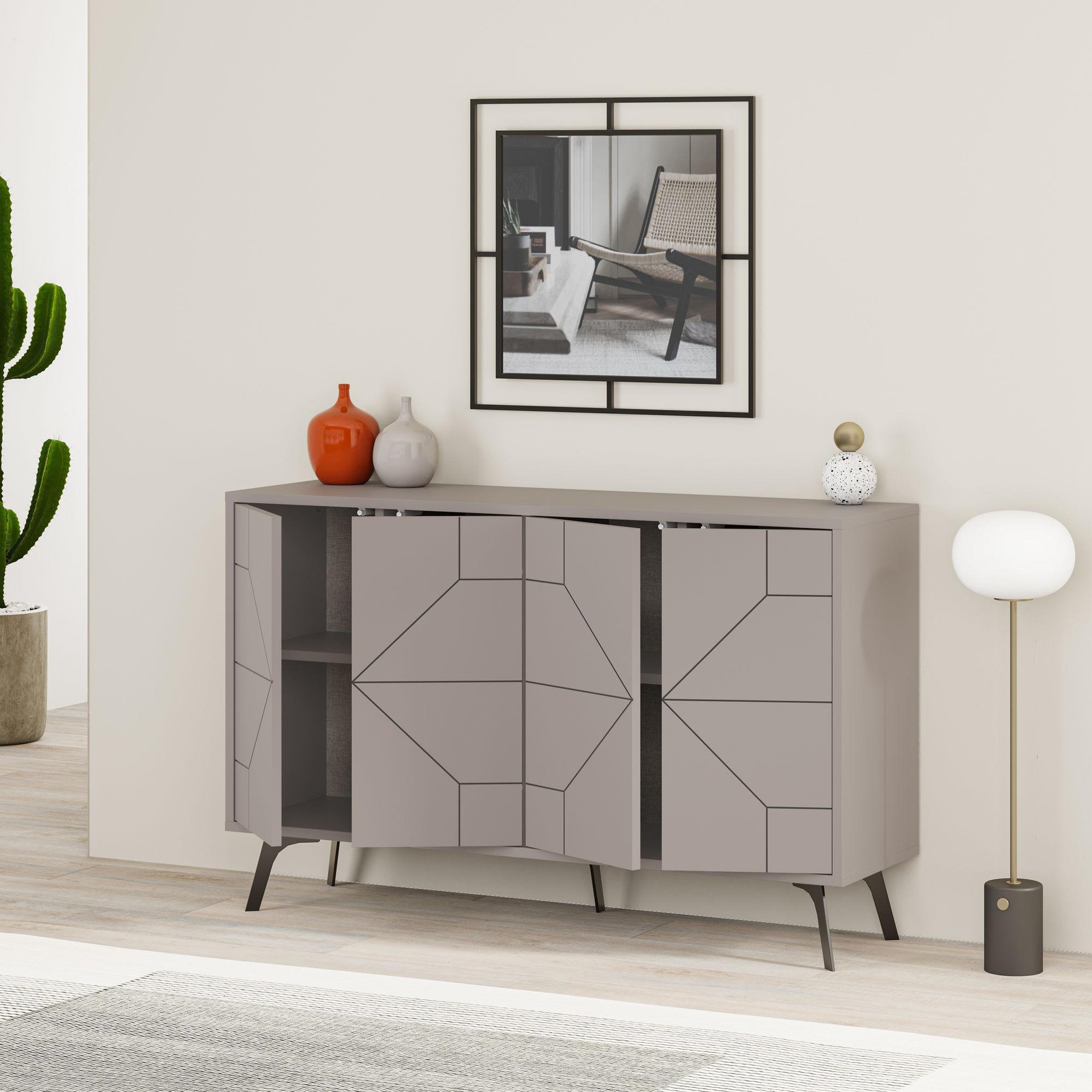 Voir la diapositive 3 : Habitat et Jardin Buffet en bois  Dune  - 123 x 35 x 62 cm - Moka clair