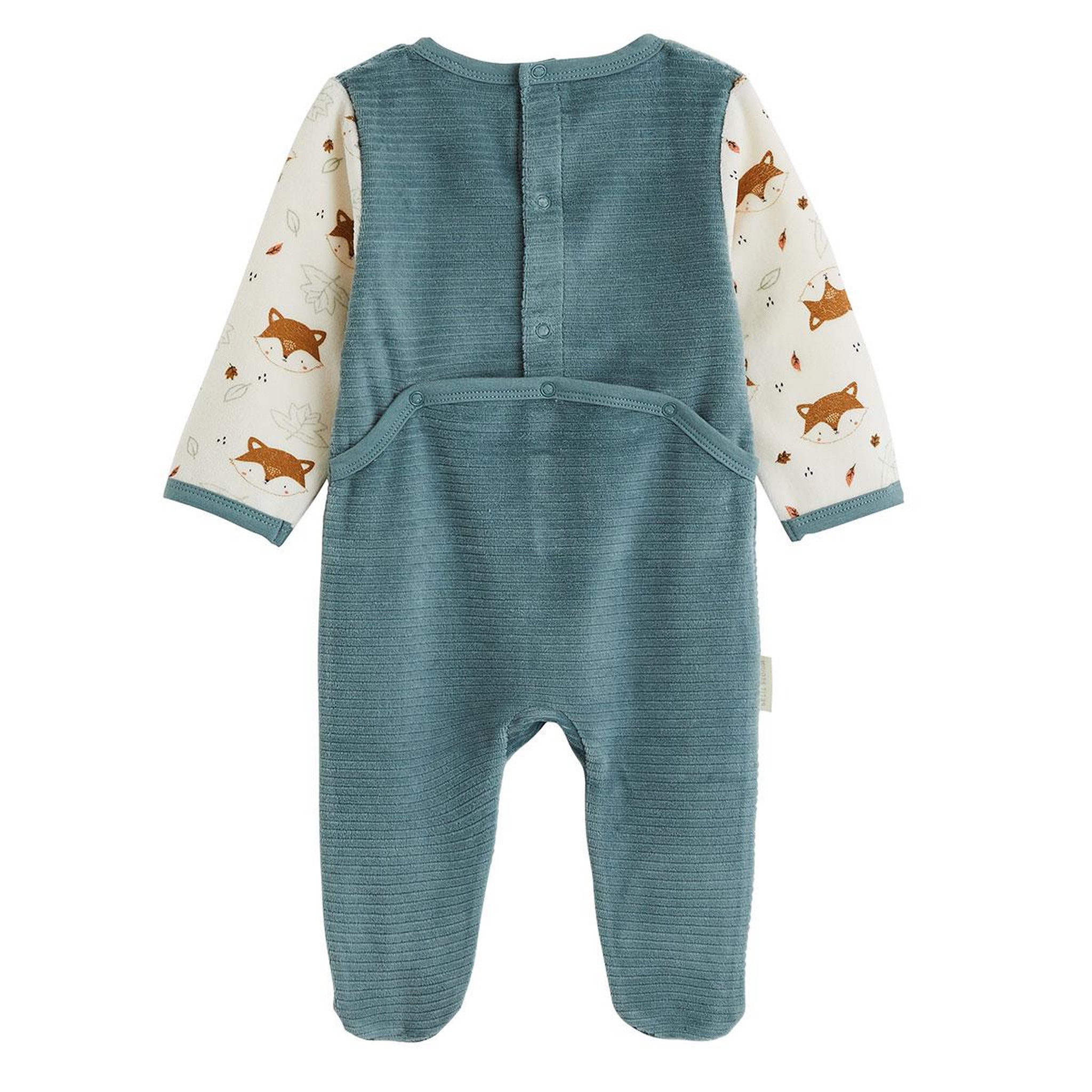 Voir la diapositive 2 : PETIT BEGUIN Pyjama bébé en velours ginkgo