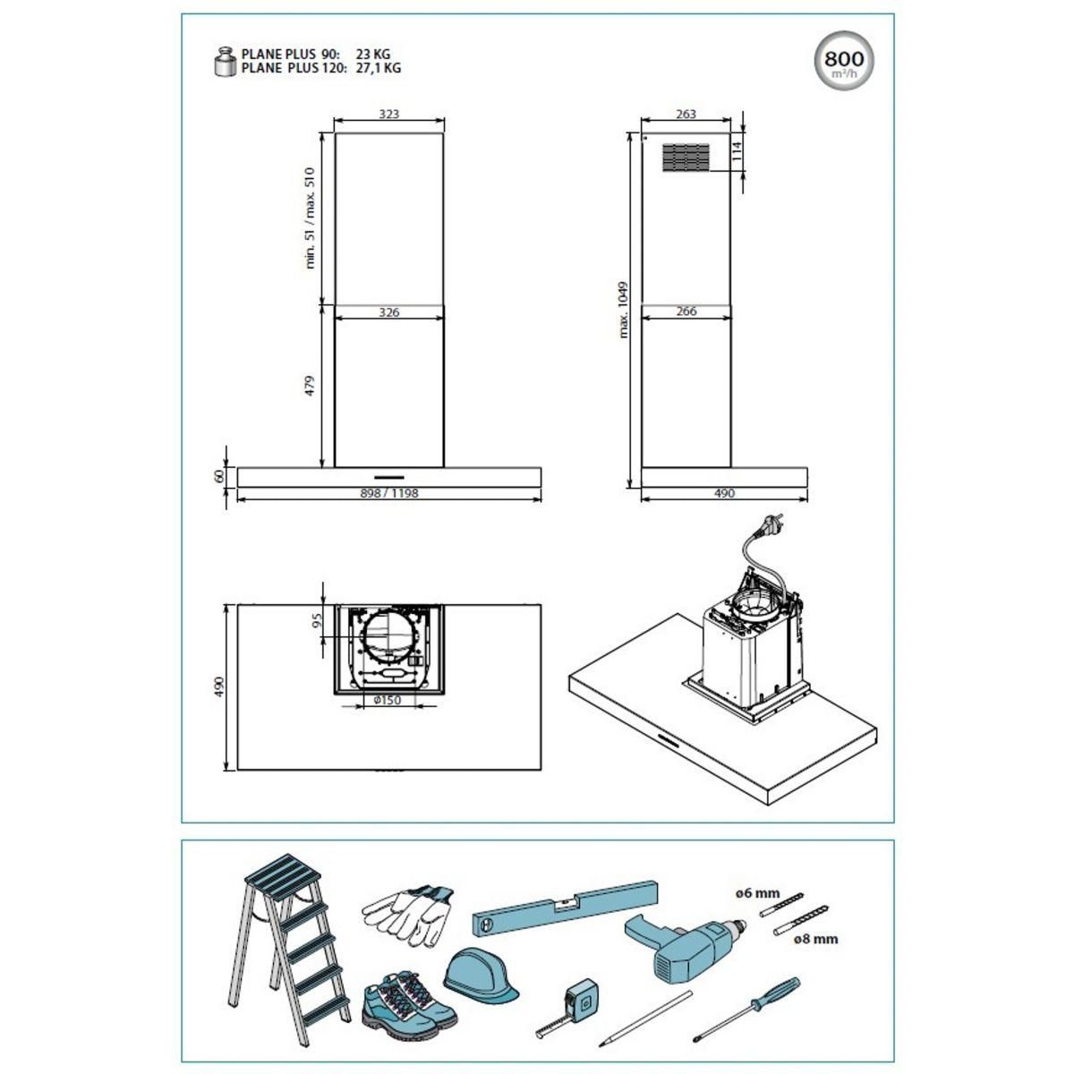 Falmec Hotte décorative murale PLANEP1430