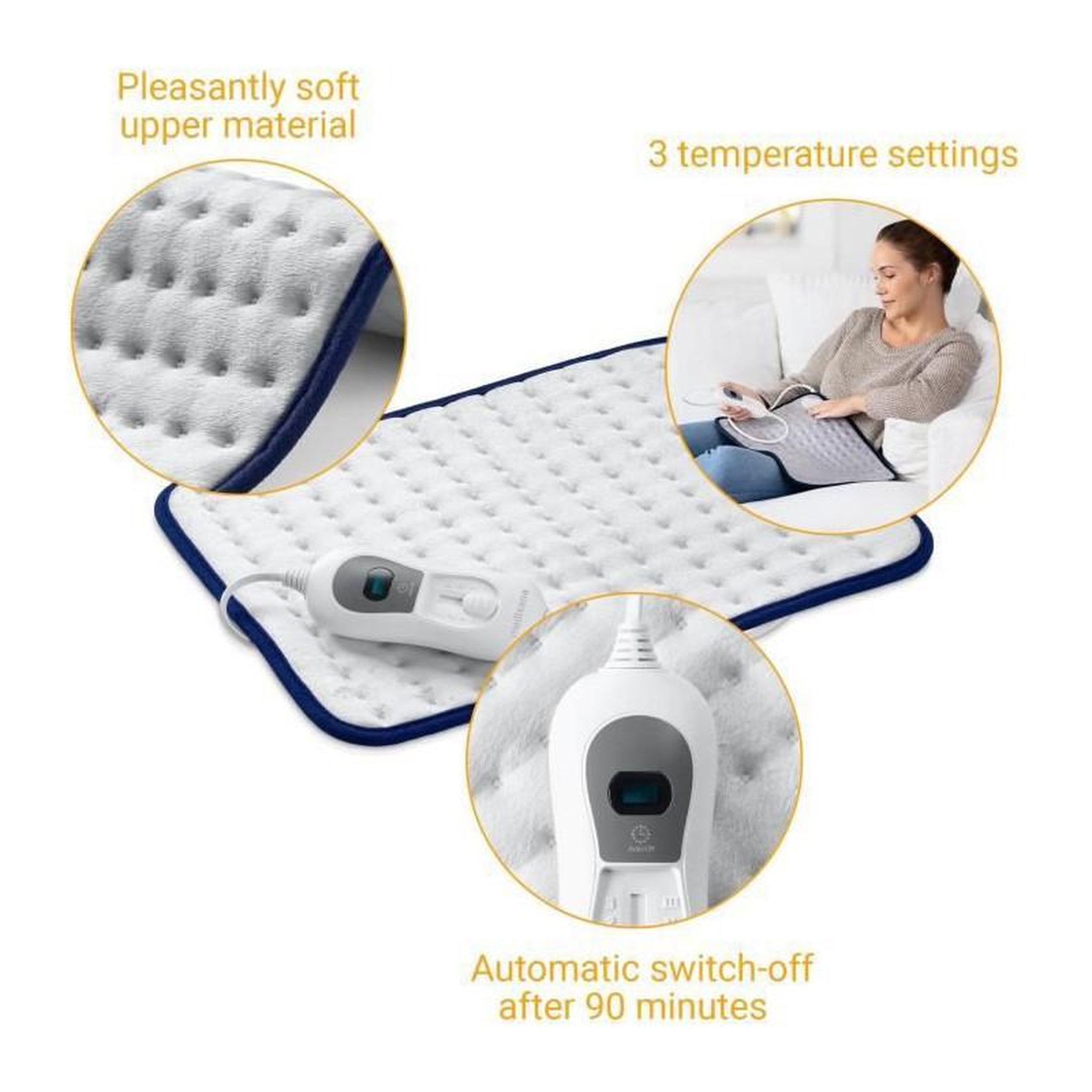 Voir la diapositive 4 : Medisana MEDISANA - HP 405 - Plaid chauffant - 3 reglages de temperature - Arret automatique apres 90 minutes