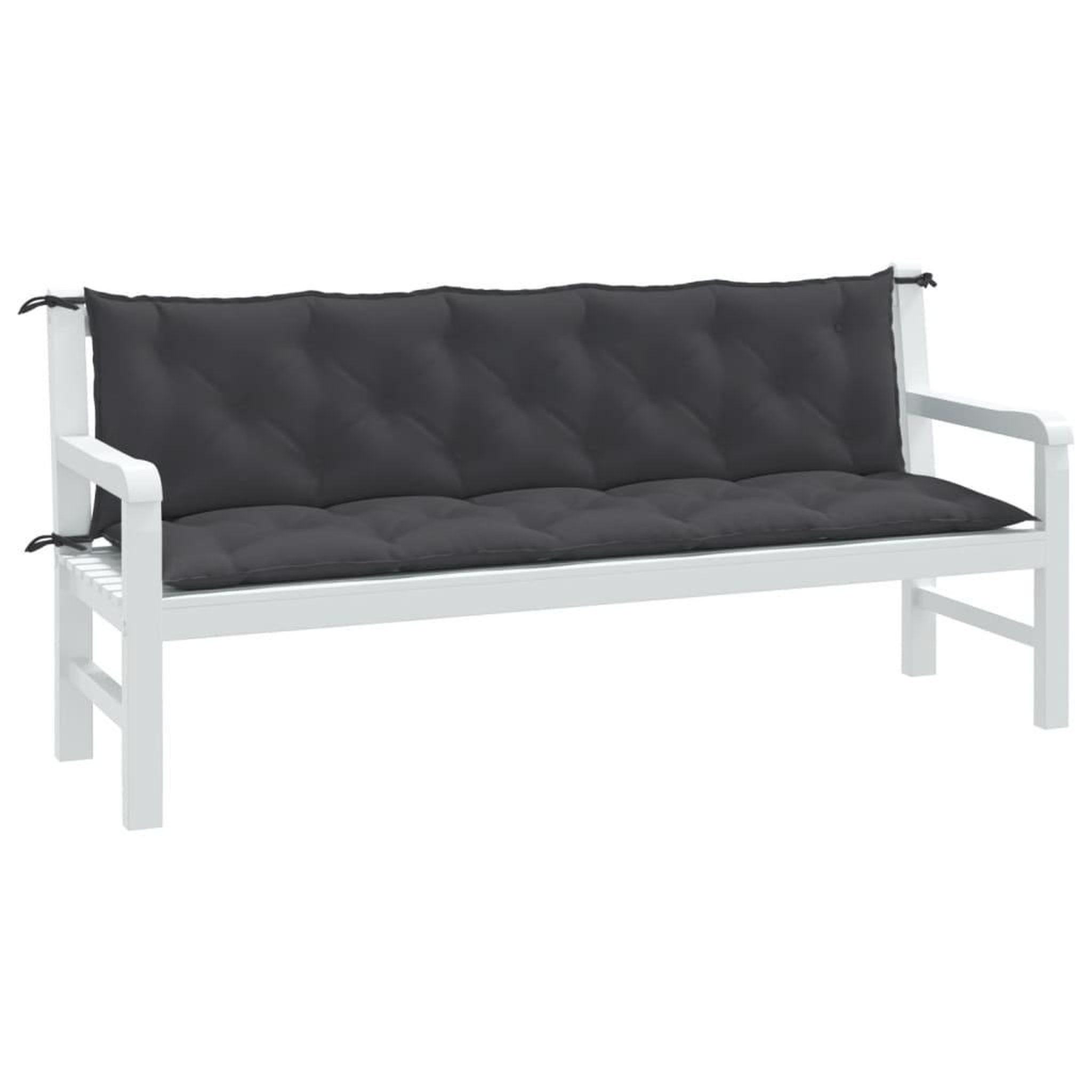 VIDAXL Coussins de banc de jardin lot de 2 anthracite melange tissu
