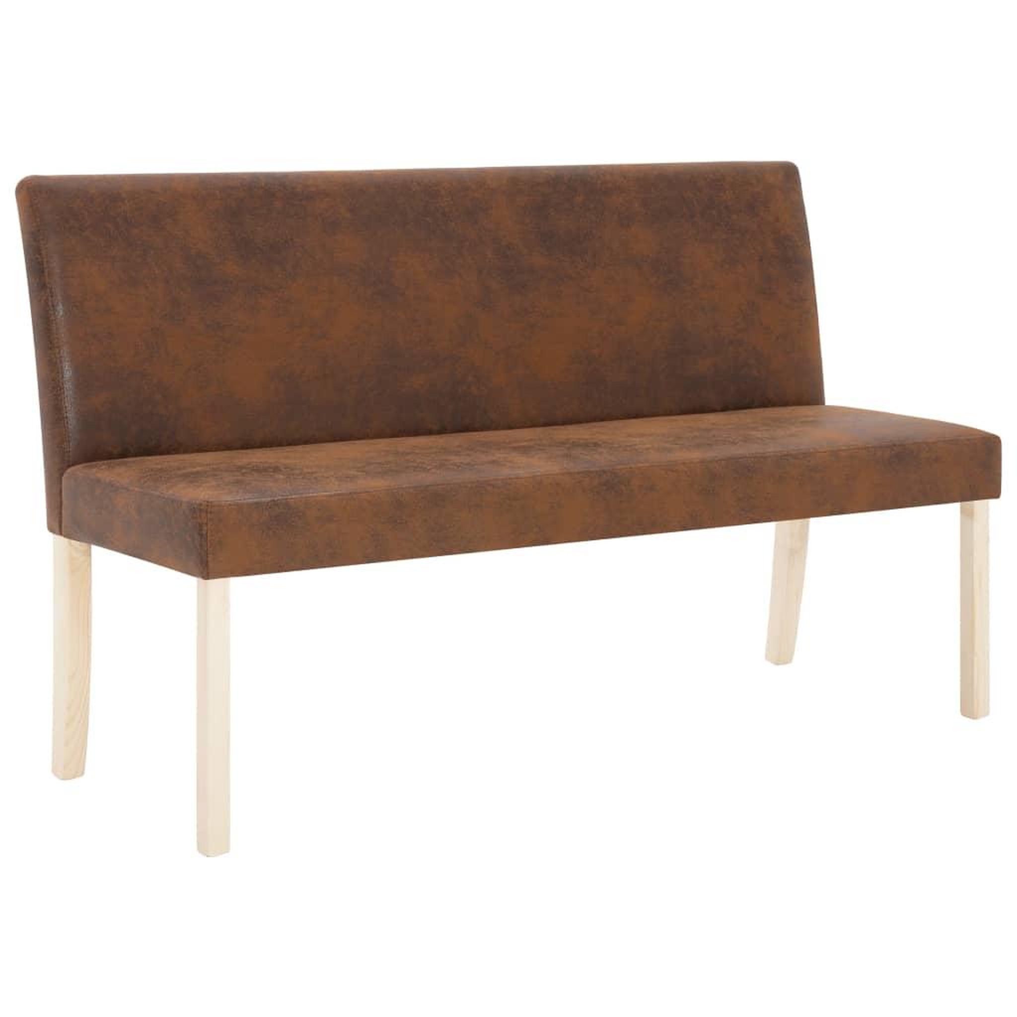 Voir la diapositive 2 : VIDAXL Banc 139,5 cm Marron Similicuir daim