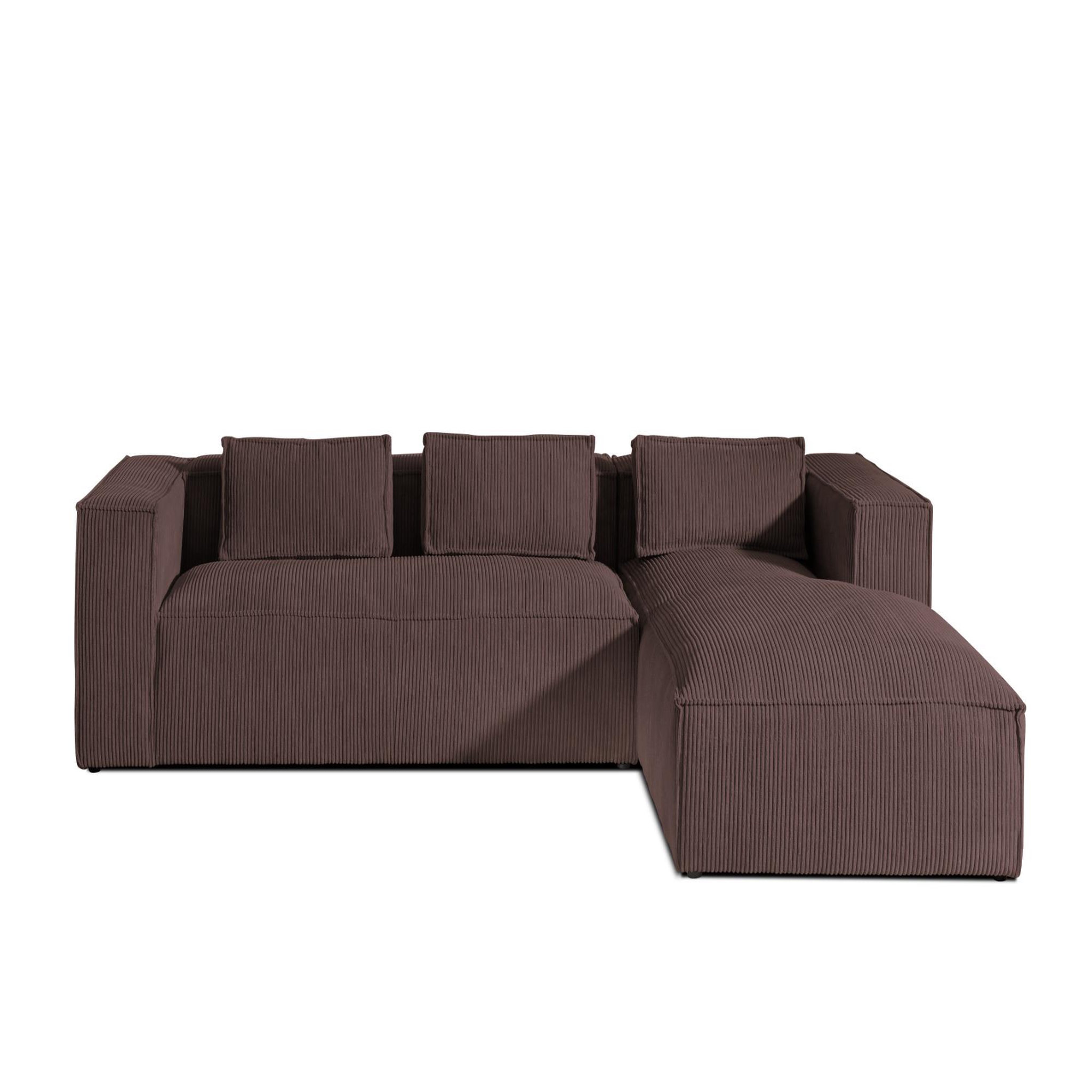 Voir la diapositive 1 : LISA DESIGN Stella - canapé d'angle - en velours côtelé - 4 places -style contemporain - droit