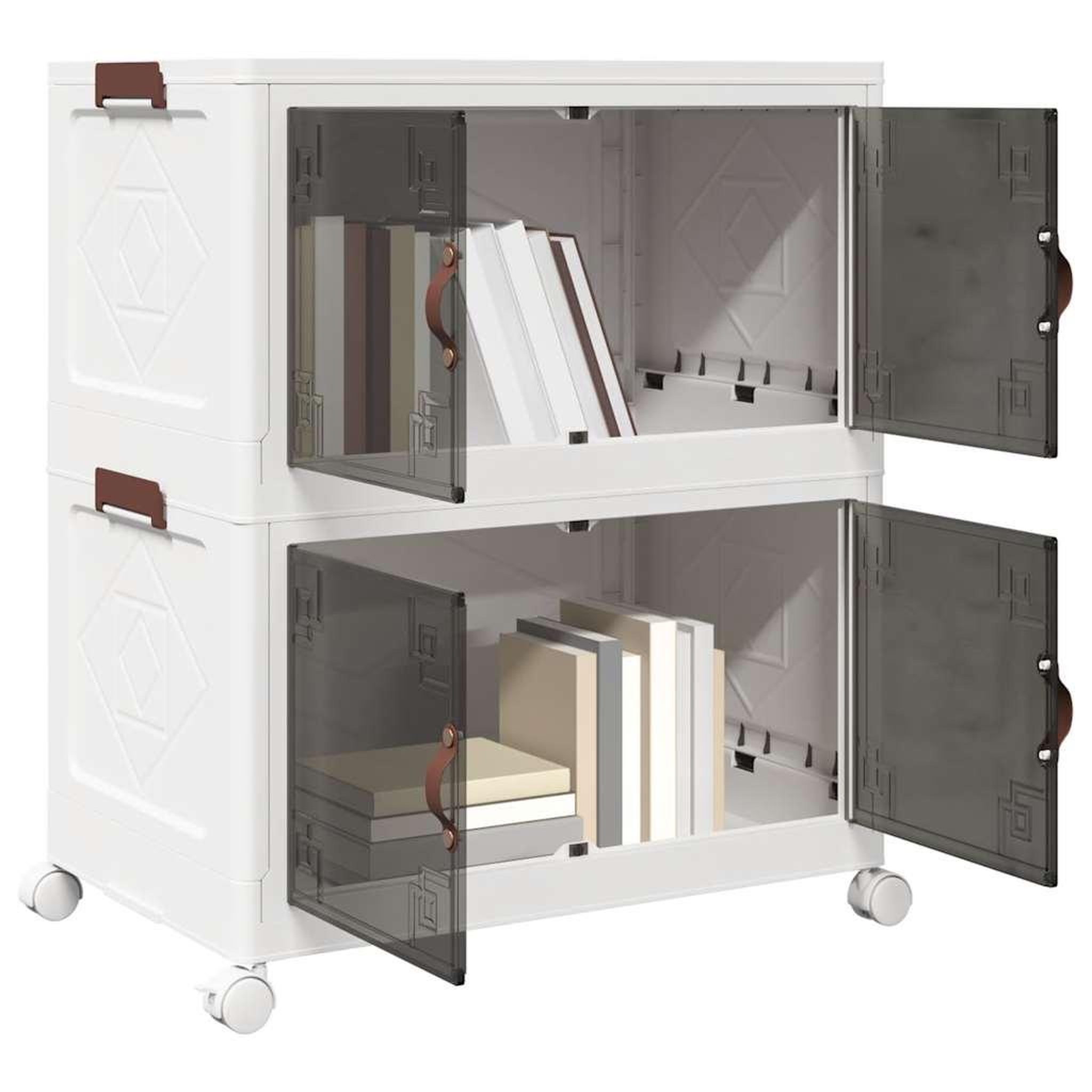 VIDAXL Boîte de rangement empilable avec roues a 2 niveaux 75 L