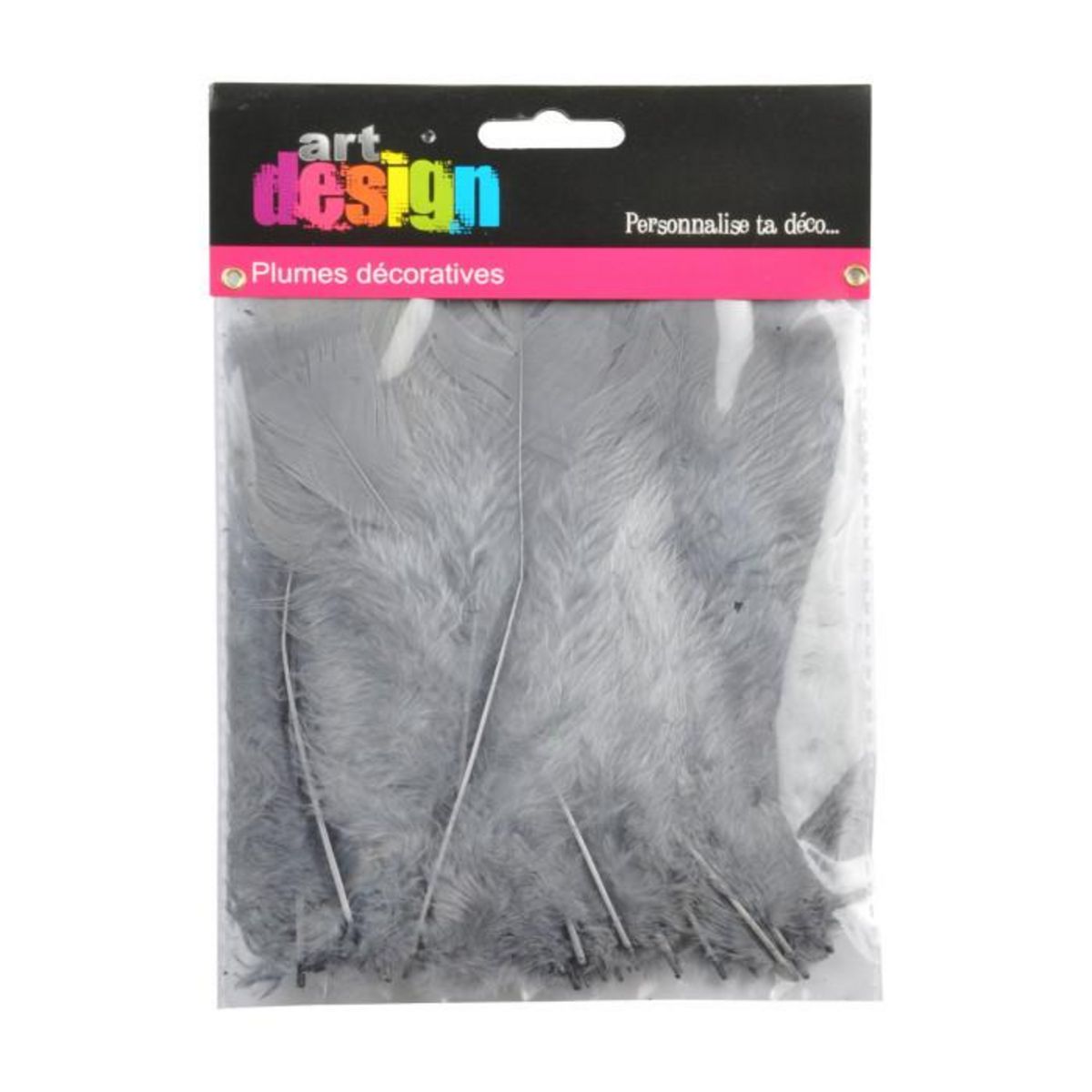 Paris Prix Lot de 35 Plumes Décoratives  Sensa  16cm Gris Perle