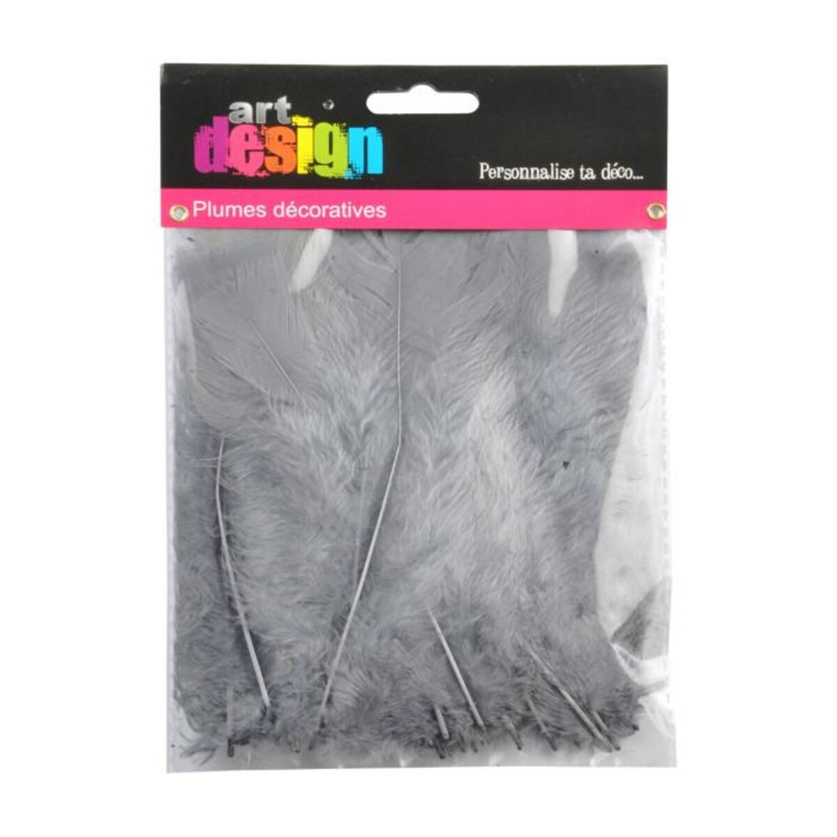 Paris Prix Lot de 35 Plumes Décoratives  Sensa  16cm Gris Perle