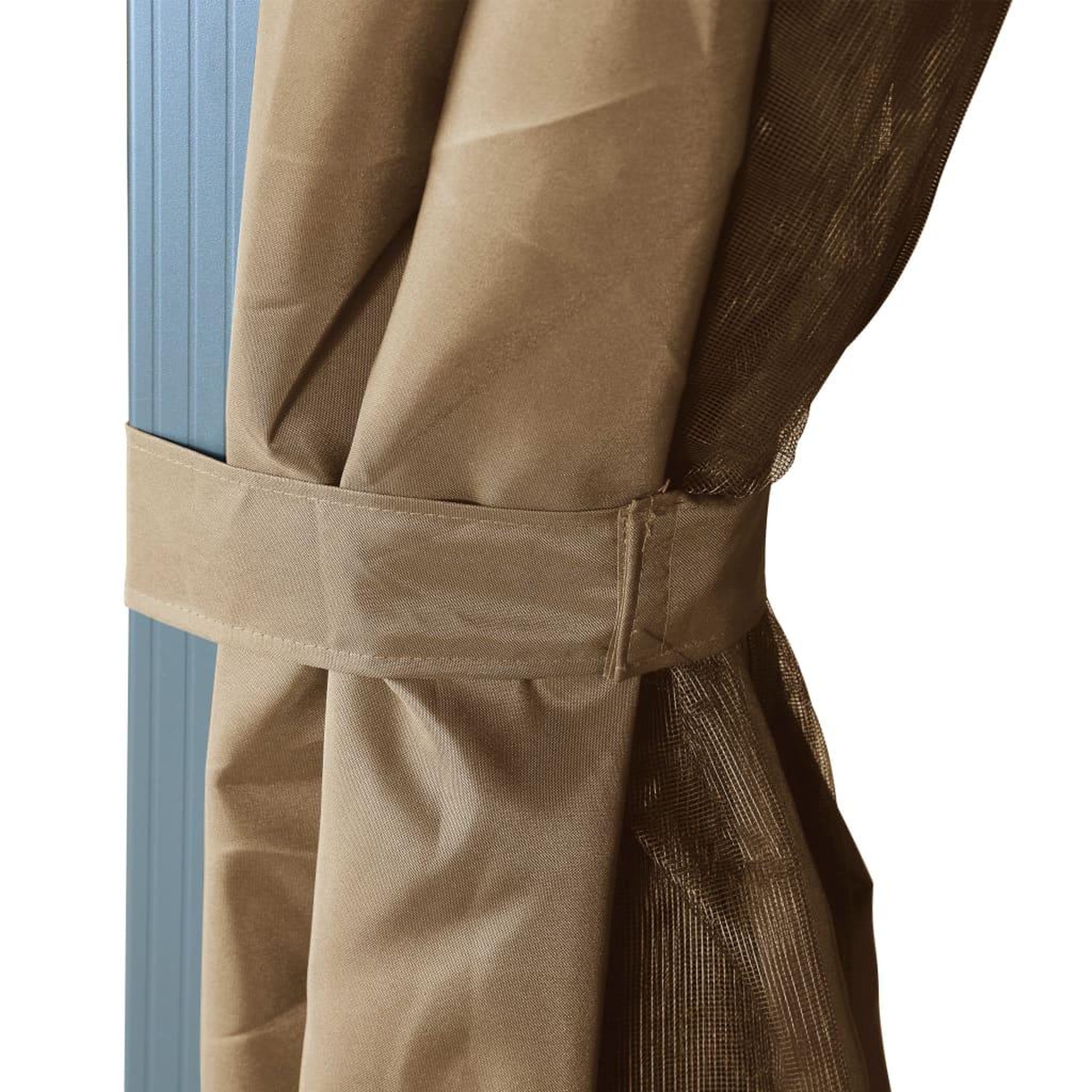 Voir la diapositive 5 : VIDAXL Tonnelle avec rideau 300x300 cm Taupe Aluminium