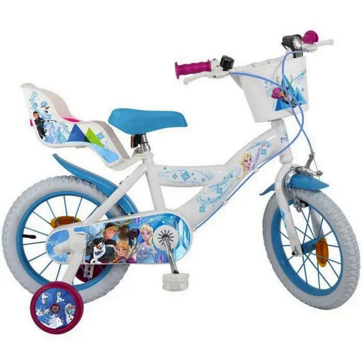 Velo 16 pouces La Reine des Neiges 5/7 ans Stabilisateur Bleu