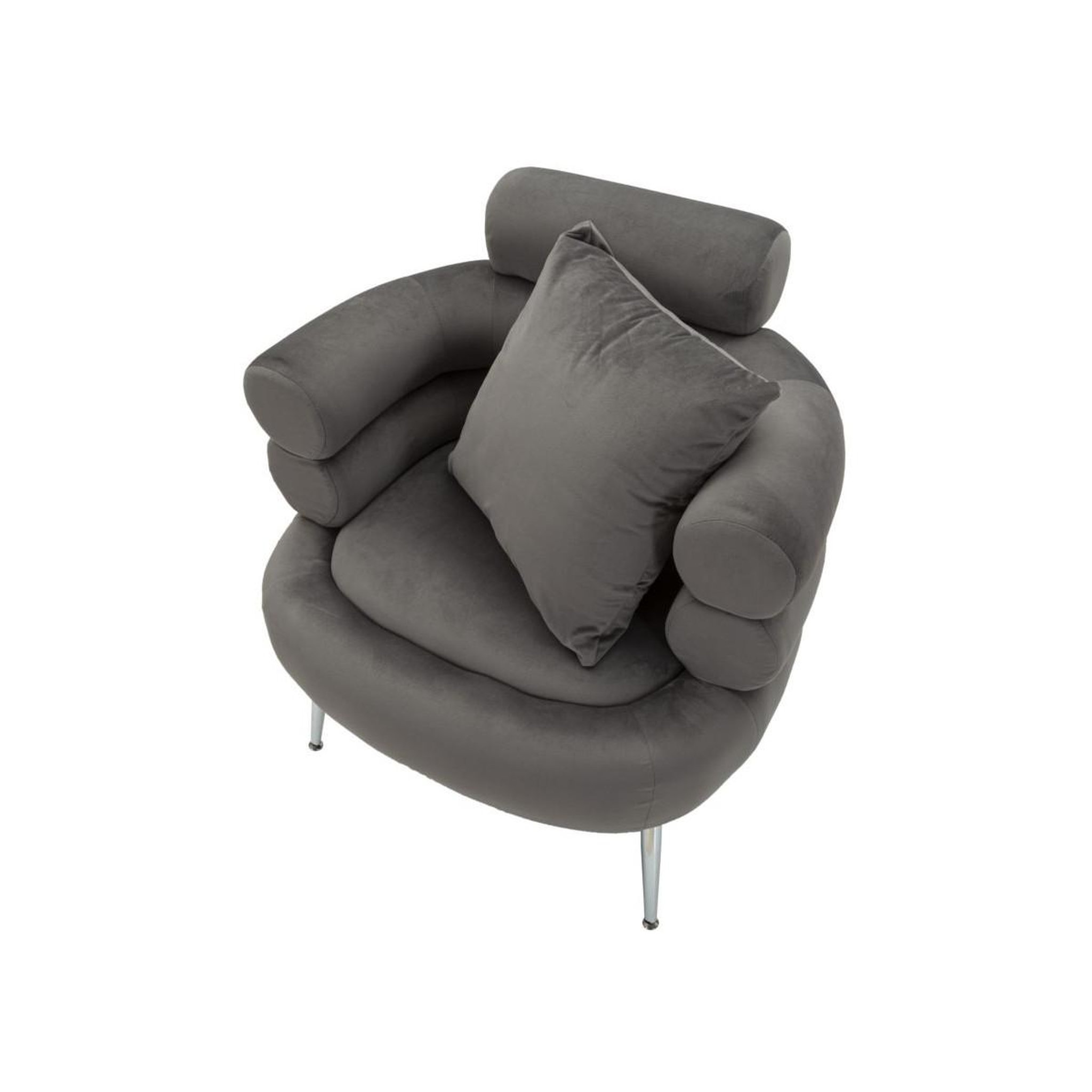 Voir la diapositive 4 : Paris Prix Fauteuil imitation fourrure  soffy+  85cm gris